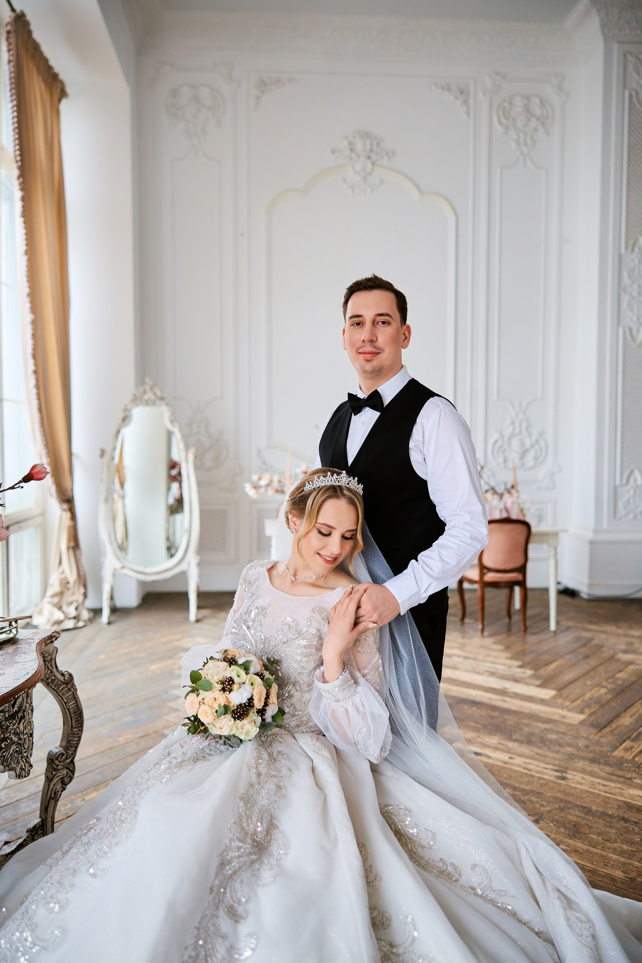 Свадебная фотосессия в студии. Свадебный фотограф Сергей Колбинский