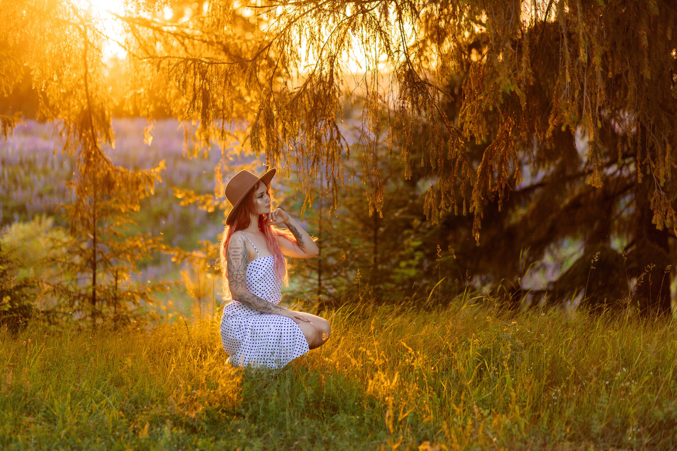 Люпиновая Фотосессия на закате. Профессиональный фотограф в Ижевске Леша Петров