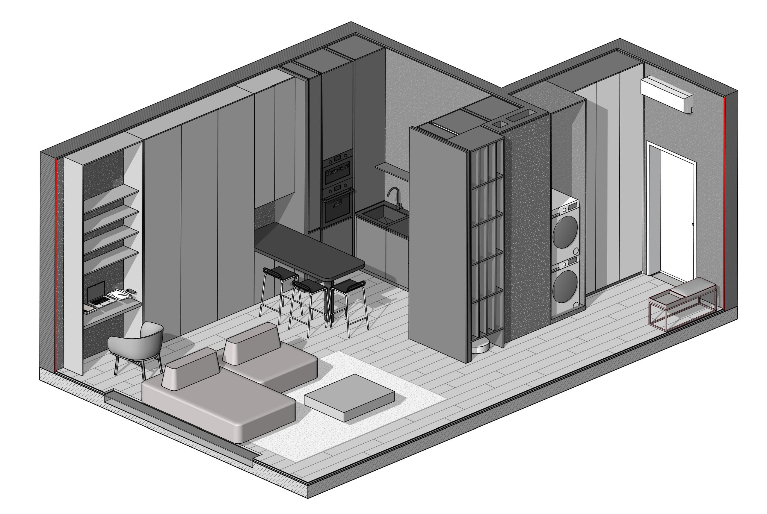 Квартира ЖК Премиум Парк г. Владивосток. Архитектурно-дизайнерское бюро ROOMS