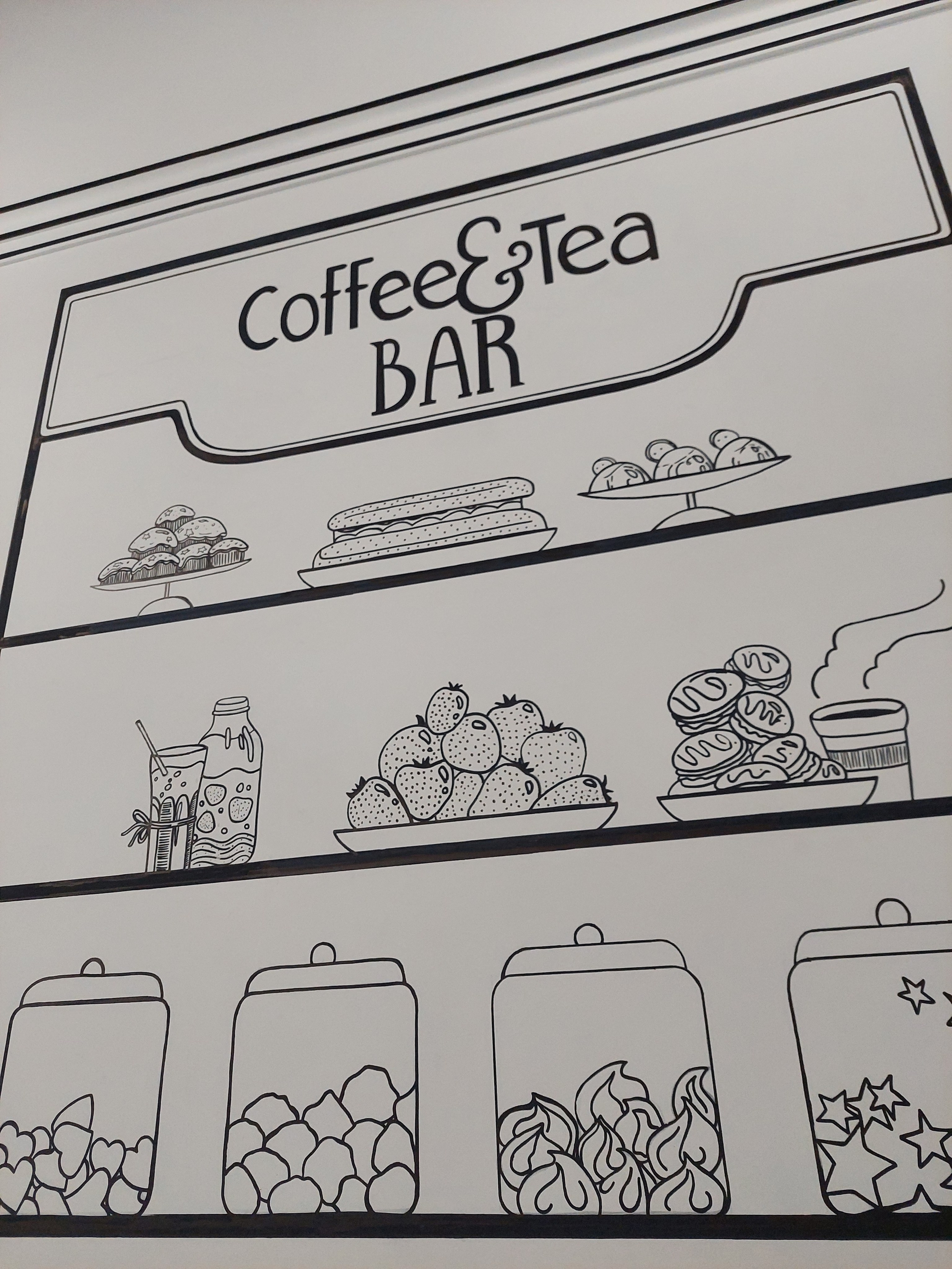 Кофейня в графичном стиле. Студия дизайна FishkaRom в Краснодаре и по всей России