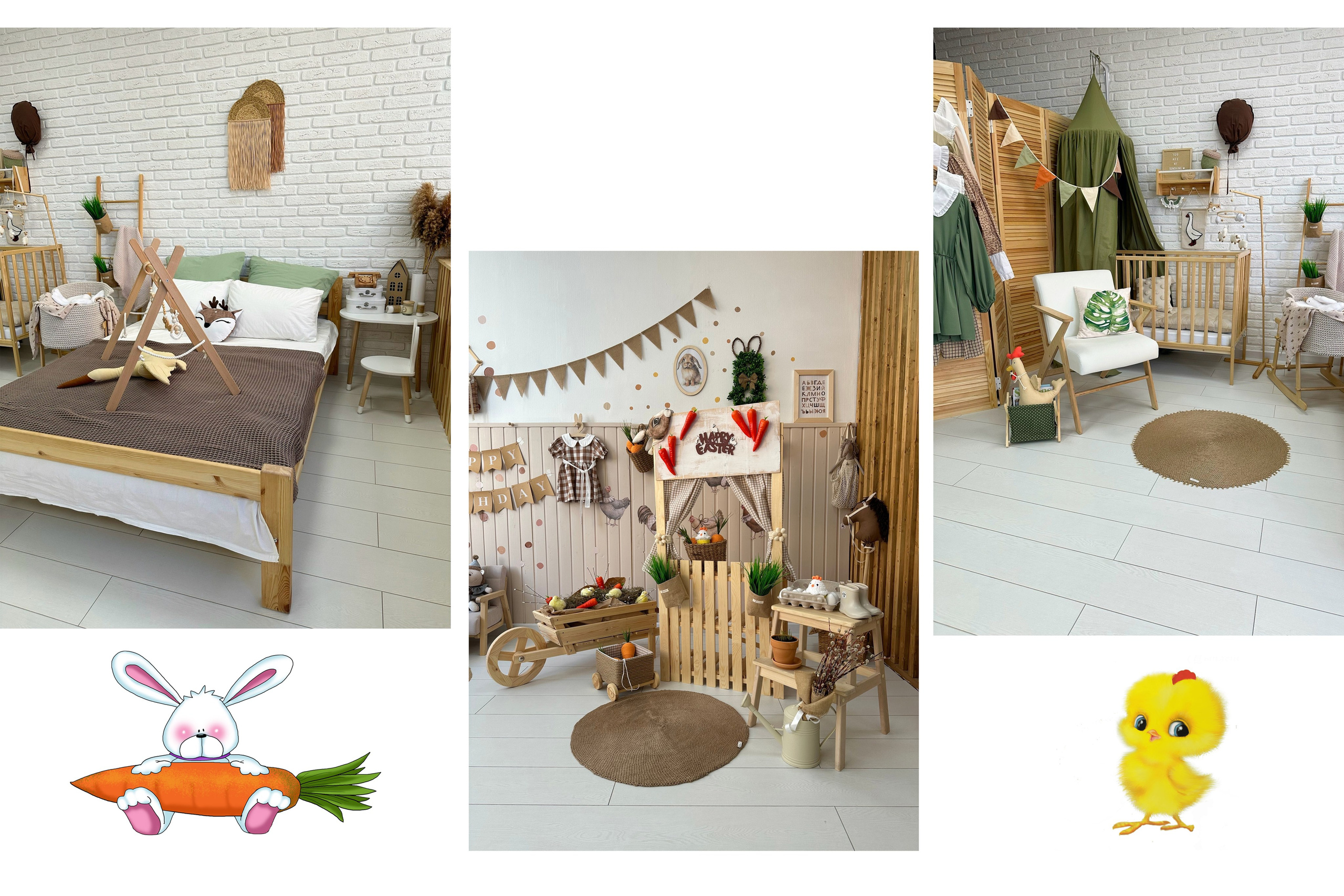 семейные пасхальные фотосессии, фотосессия с цыплятами, детская фотосессия с козлёнком