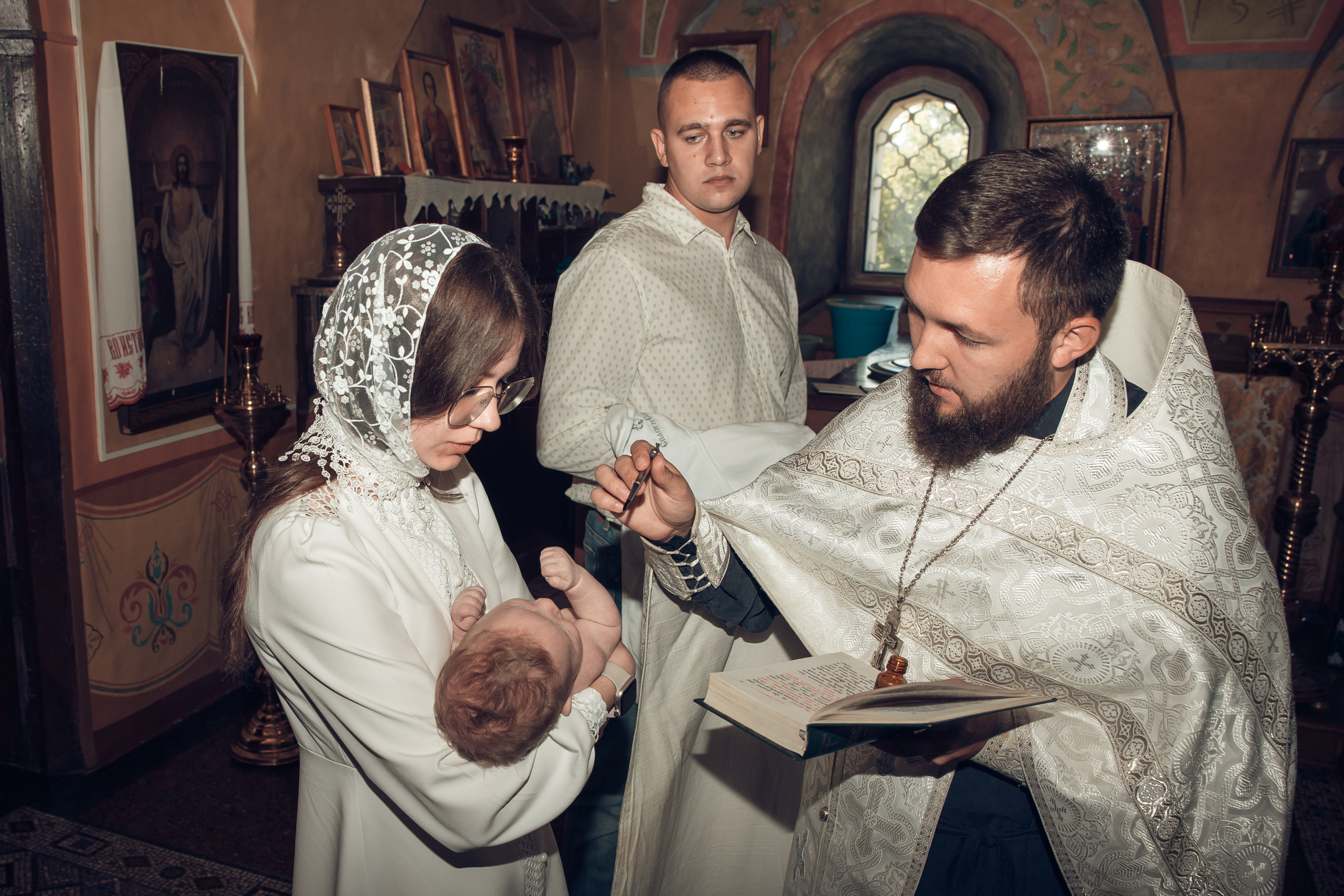 Таинство Крещения Матвея. Спасо-Преображенский храм (Спаса на Яру). Семейный фотограф в Рязани и Рязанской области