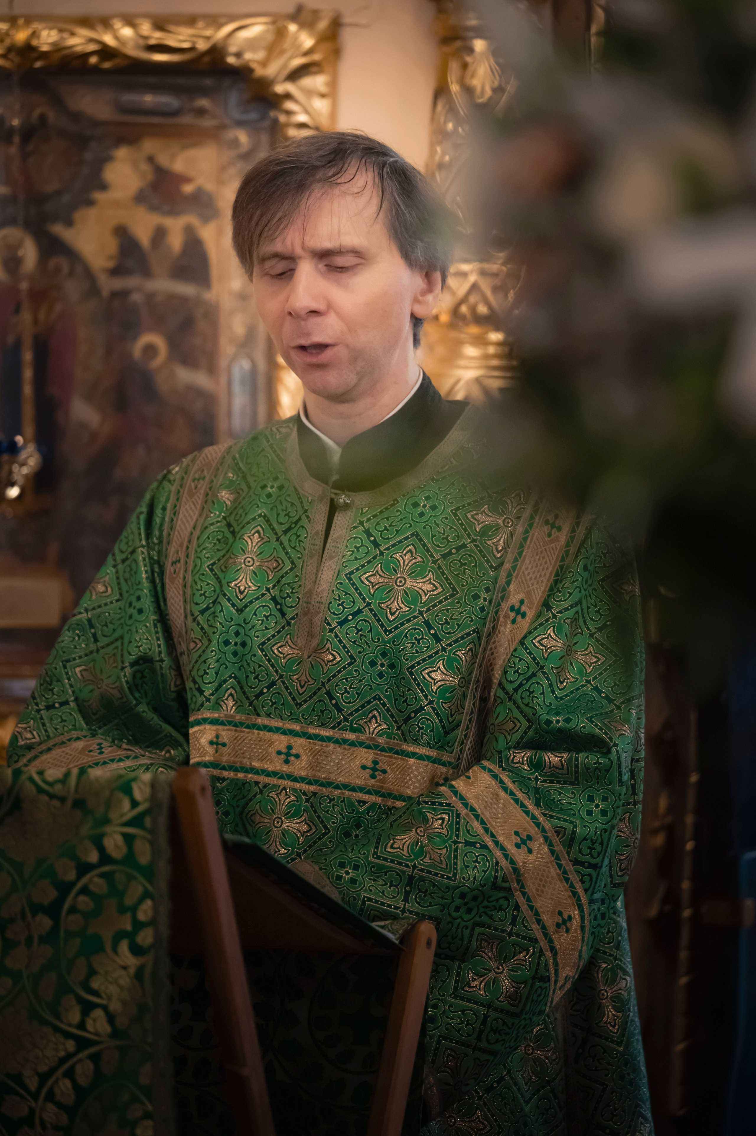 Богородский Храм. Всенощное бдение. Освящение верб. Антон и Татьяна Денисенко — В храме