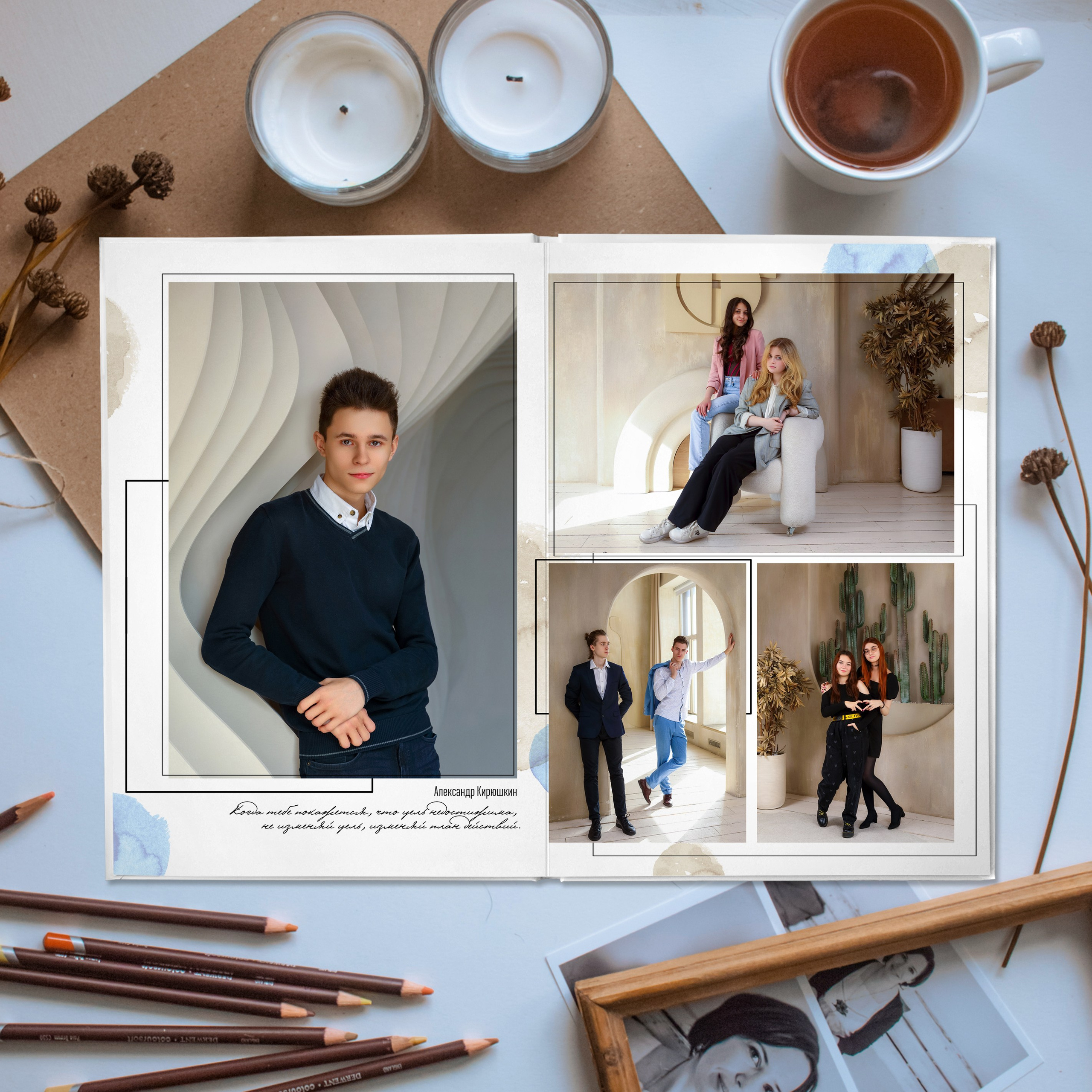 Большой выпускной альбом для 11 класса. Первенцева Елена. Школьный фотограф в Москве и МО