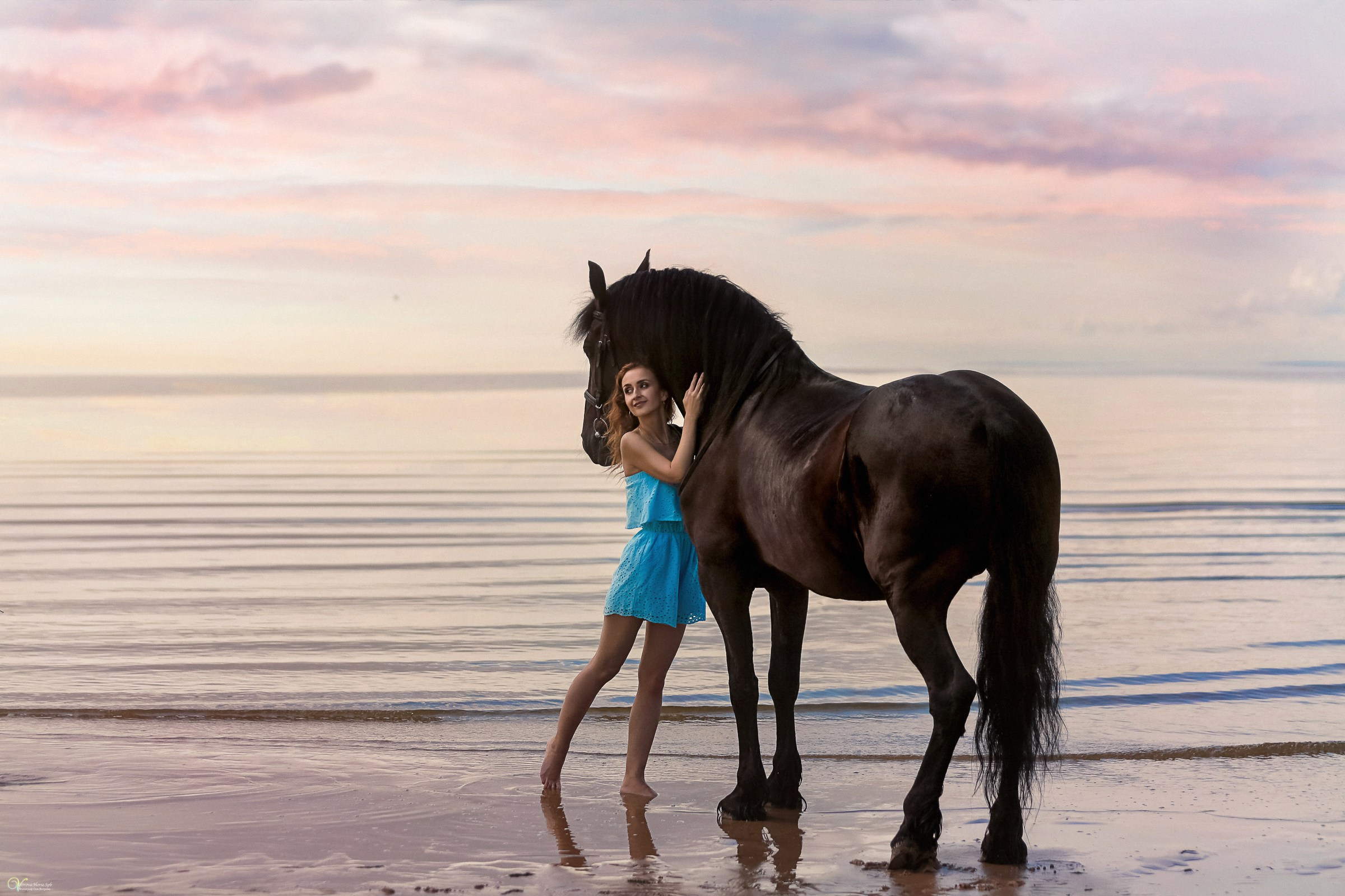 Фотосессии с лошадьми летом. Фотограф женский и мужской портрет Санкт-Петербург