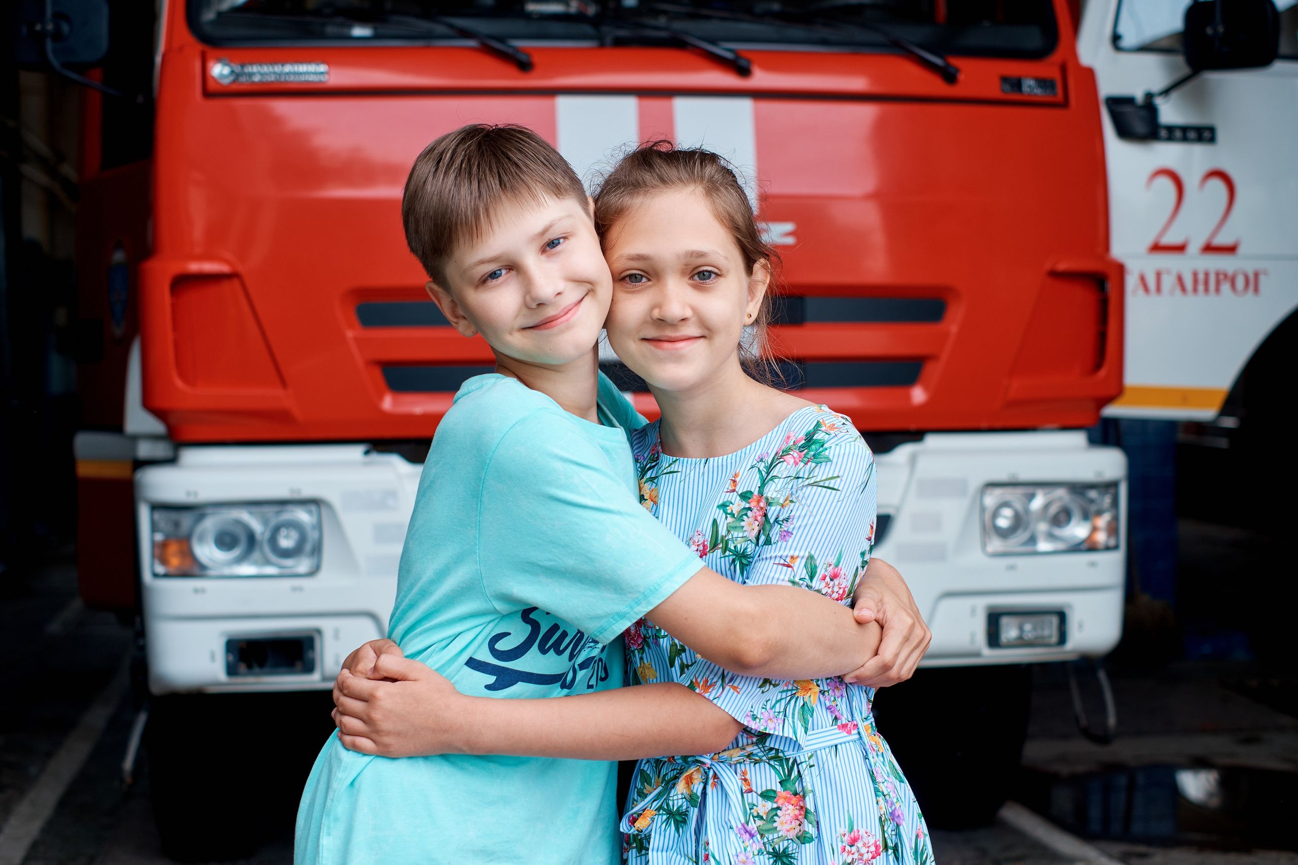 Детский лагерь ДЮНА. Поход в «Пожарно-спасательную часть № 22». Фотограф Таганрог Анна Трайжон
