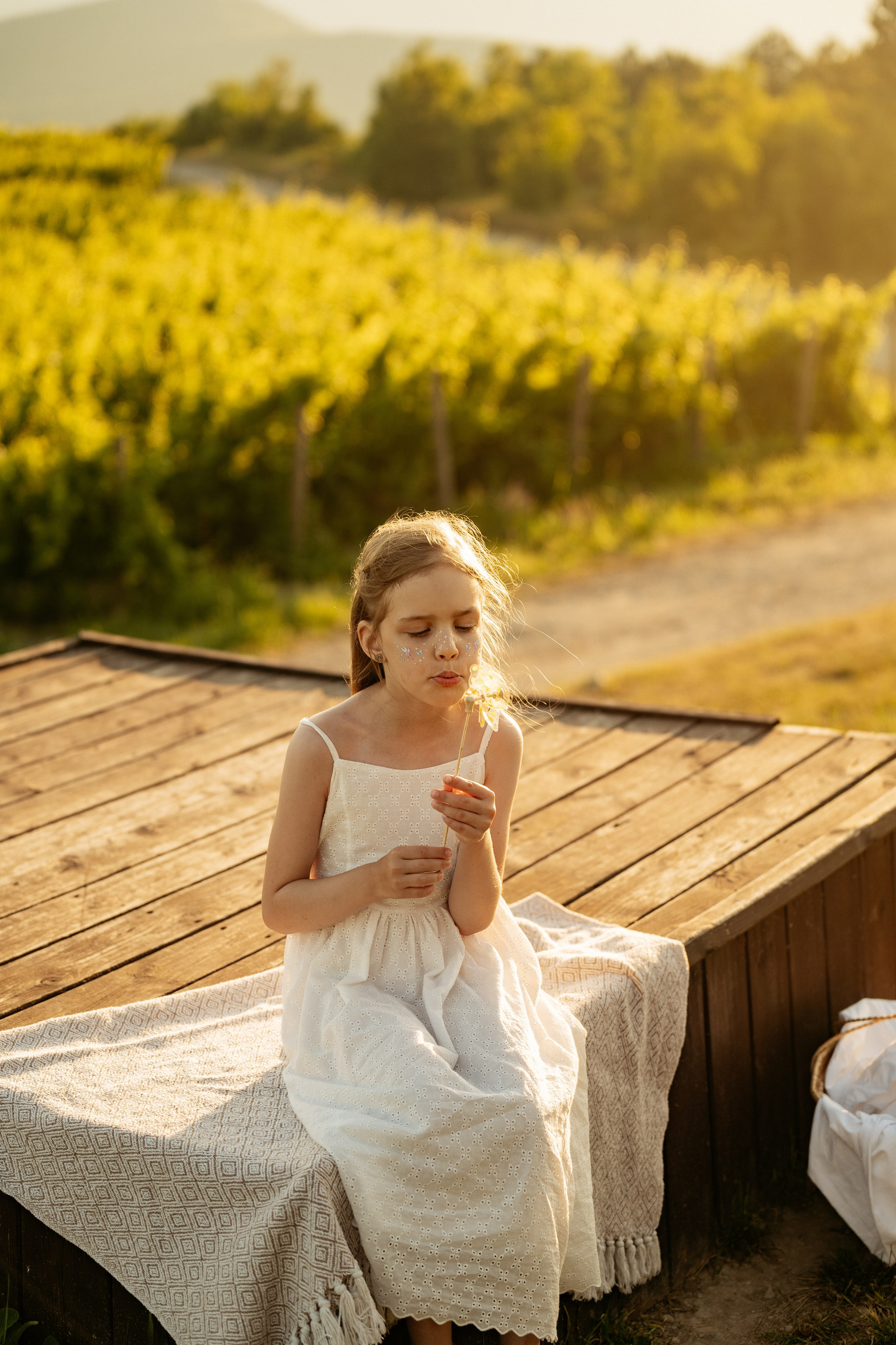 Семейные кадры на закате среди виноградников – волшебная атмосфера