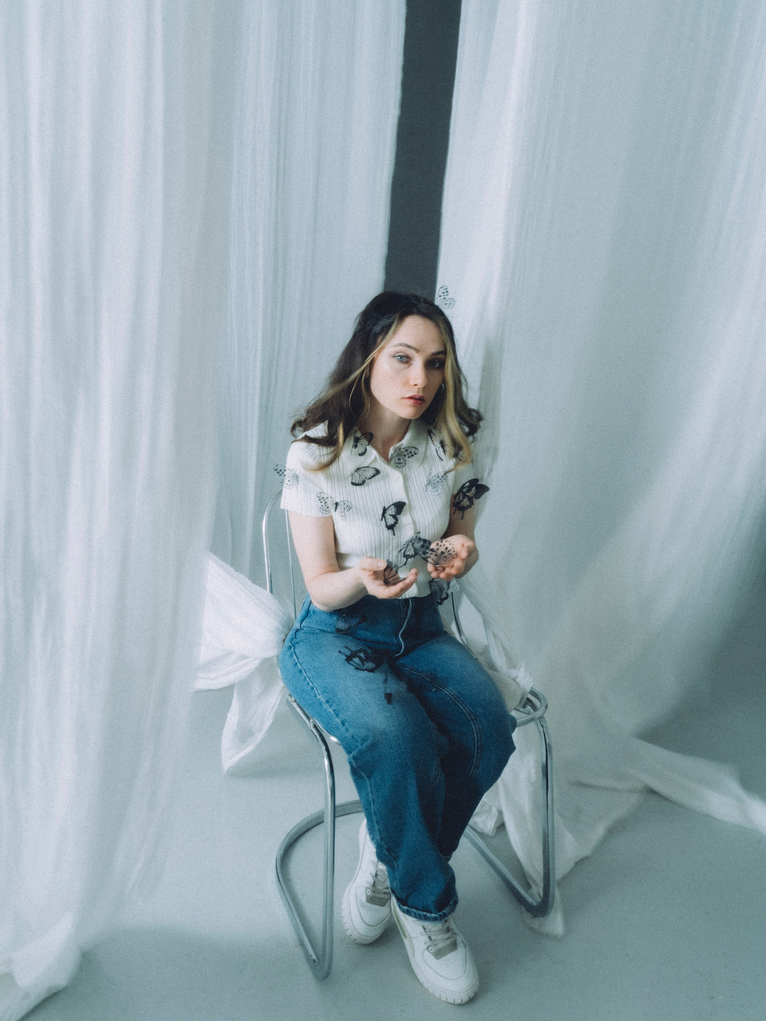 Портретная мини фотосессия в студии в Санкт-петербурге с бабочками. Светлана Гопанюк. Портретный фотограф. Санкт-Петербург. СПб