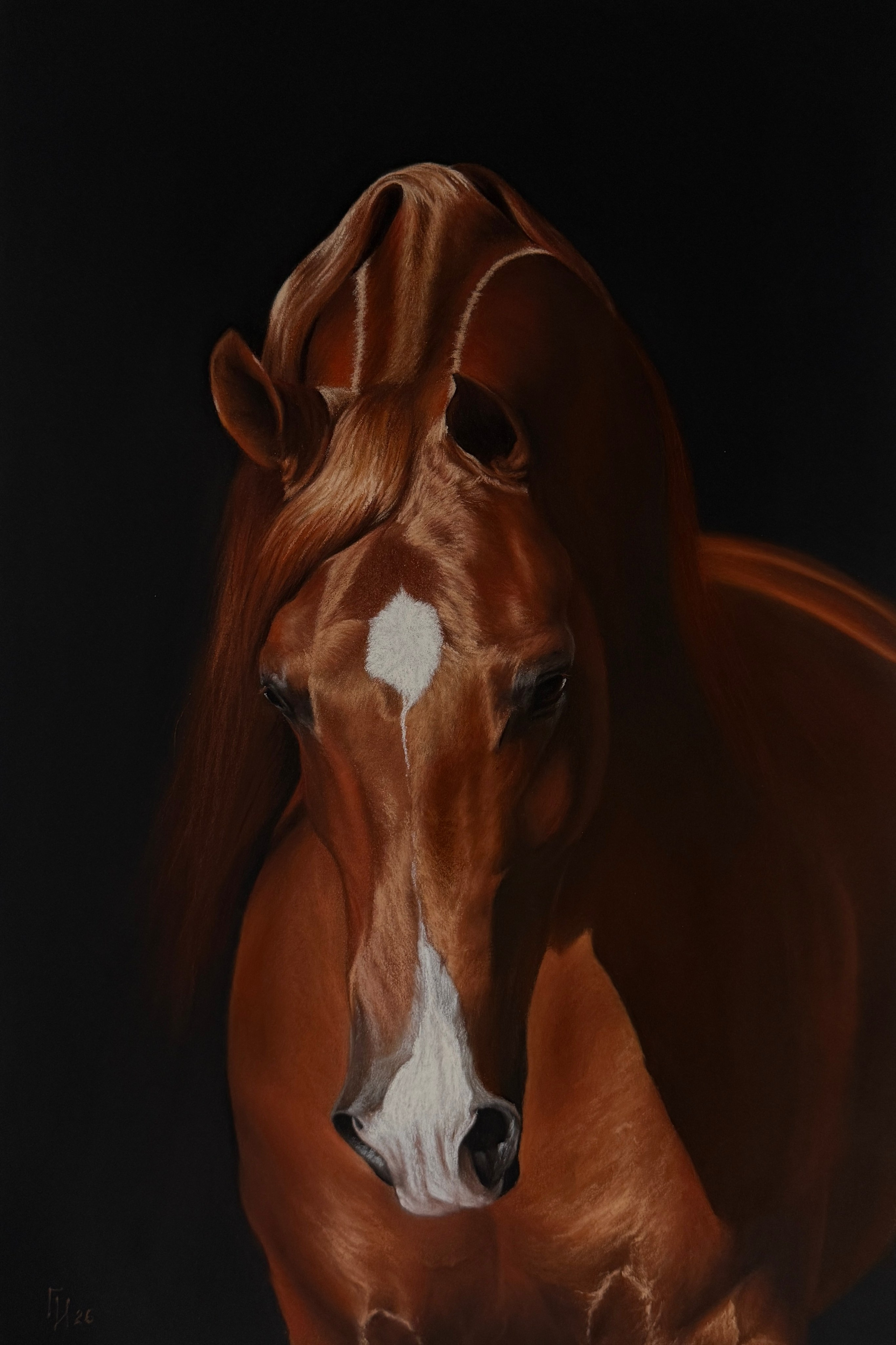 Символ года. Пастель, 30х45см. Работа по МК