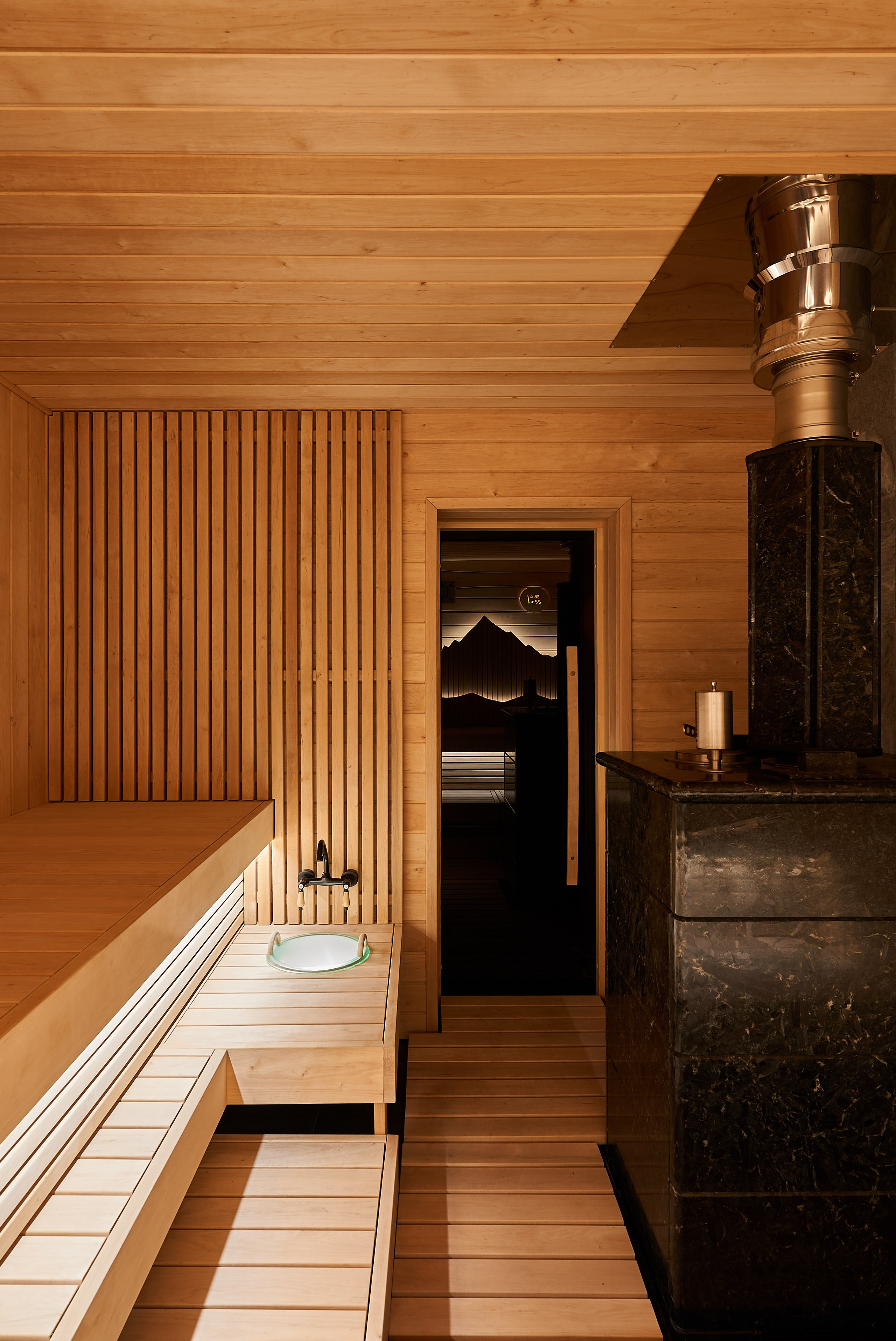 Сауна с 3D пано в виде гор, по проекту MBSaun (Бизнес съемка). Бояршинов Антон Интерьерный фотограф/видеограф Москва