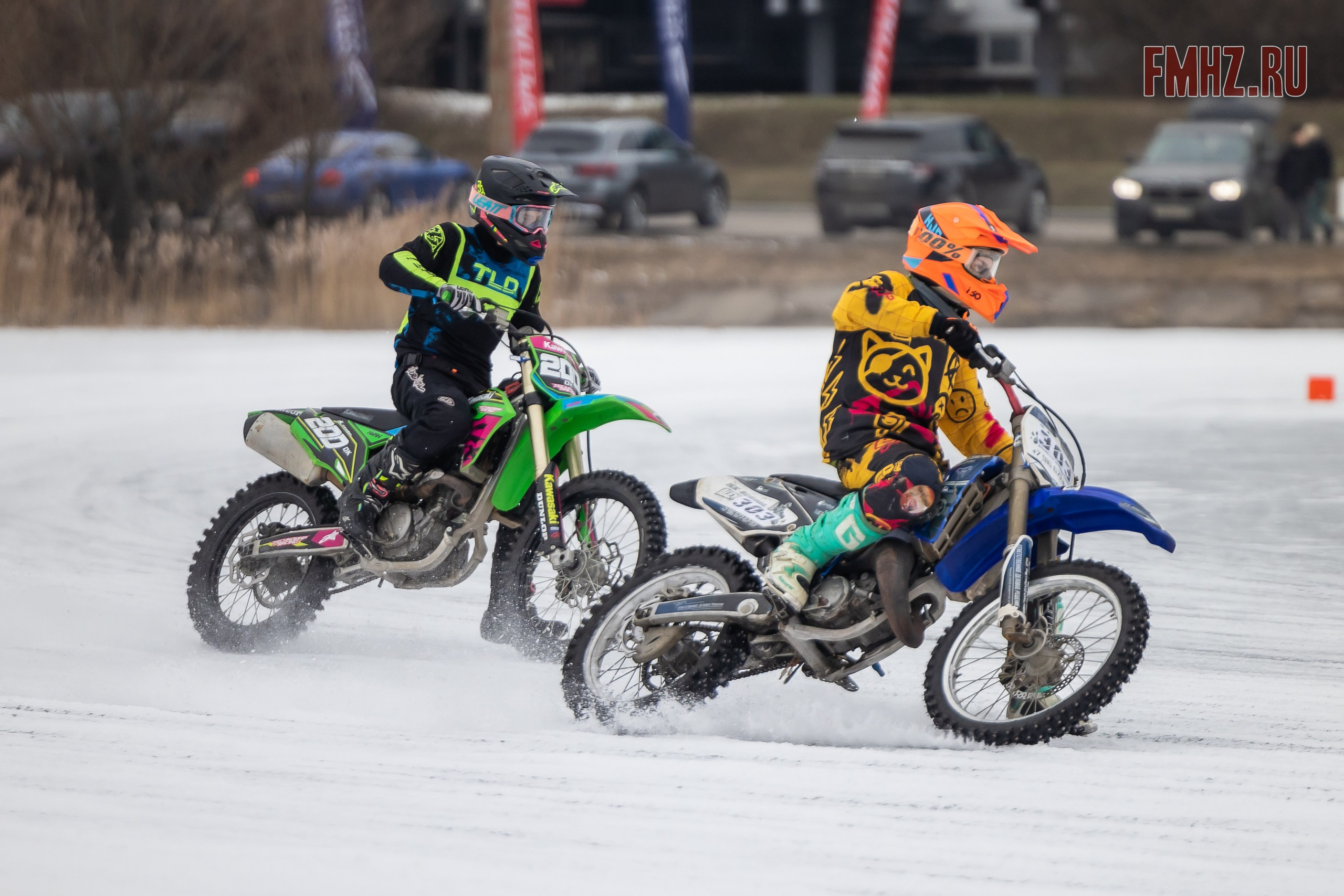 Первый этап Кубка МФР по мотокроссу на льду Большого Крылатского пруда в Москве. 8 февраля 2025 г. Фотограф Владимир Охрименко