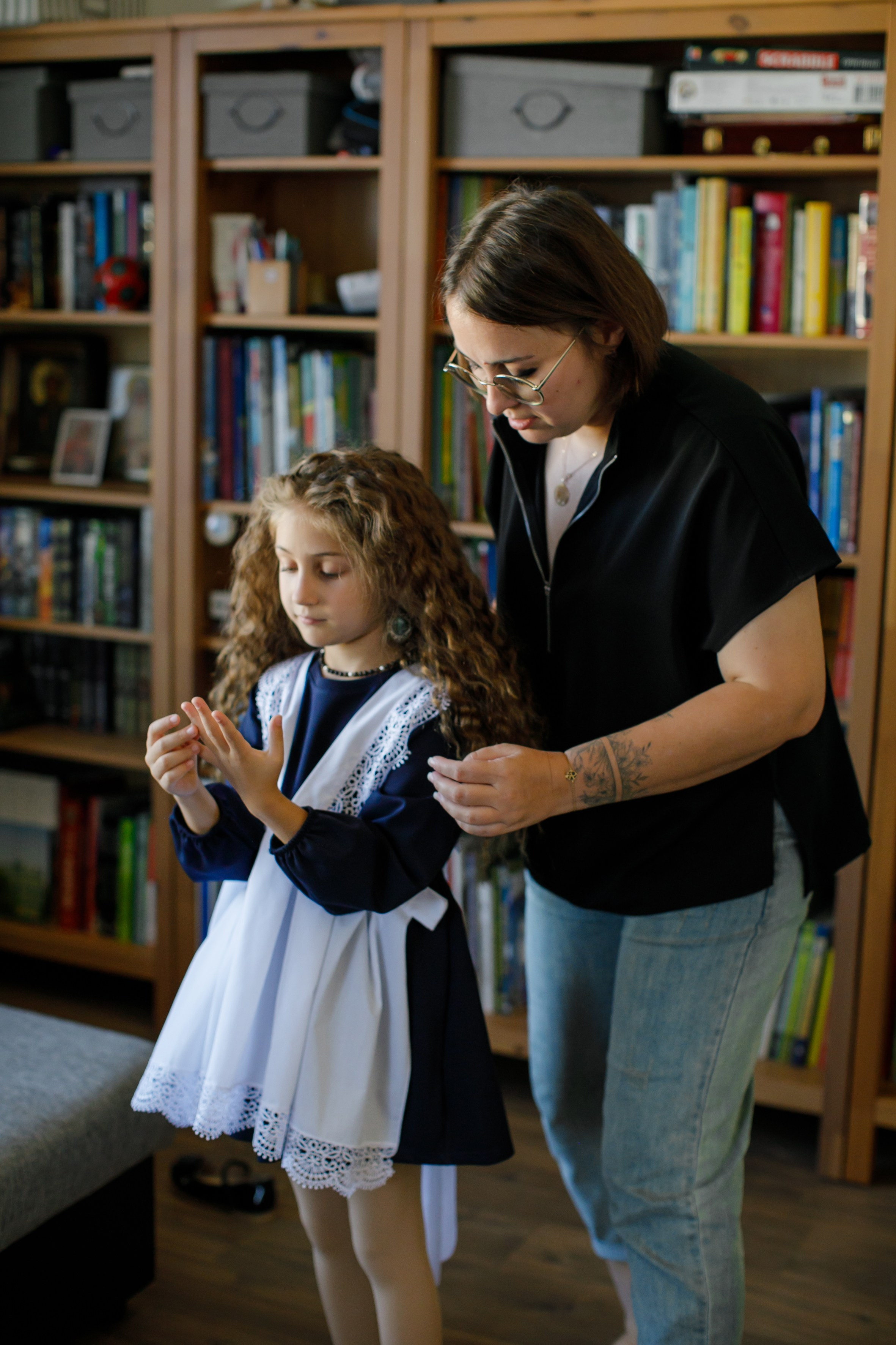 Первоклашка. Как Нюсю в школу провожали. Школьные альбомы, Семейные съемки, Портреты, Фотограф Елена Кузнецова