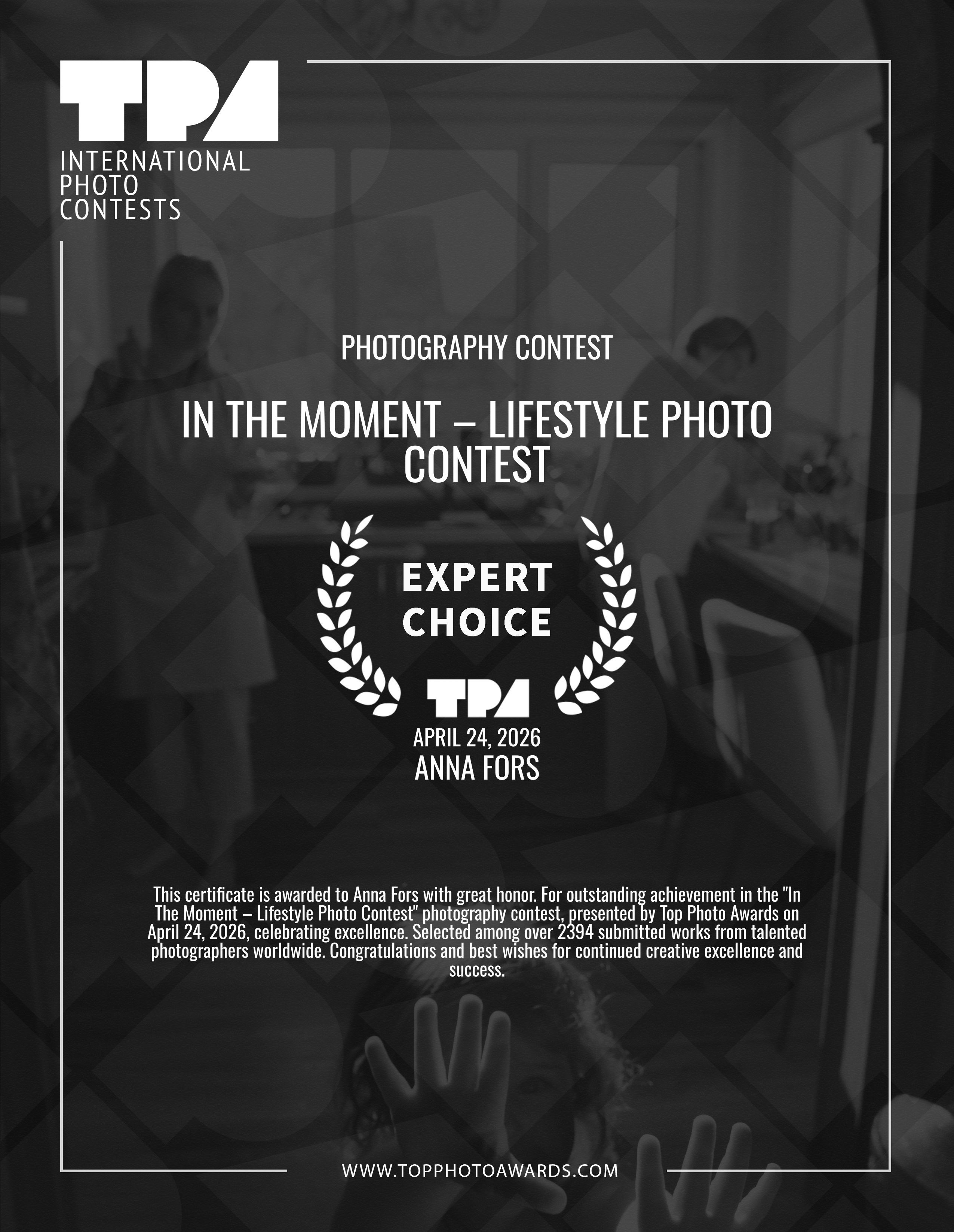 Награды фотохудожника Анны Форс — Победитель BICFP, TopPhotoAwards и финалист Liquida Grant