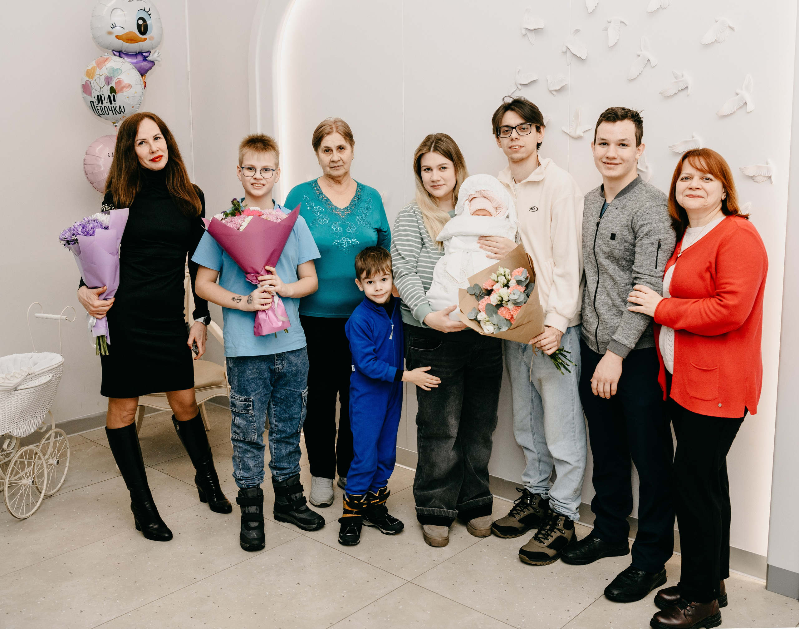 Выписка Арины. 4 роддом. Фотограф на выписку из роддома в Москве и МО