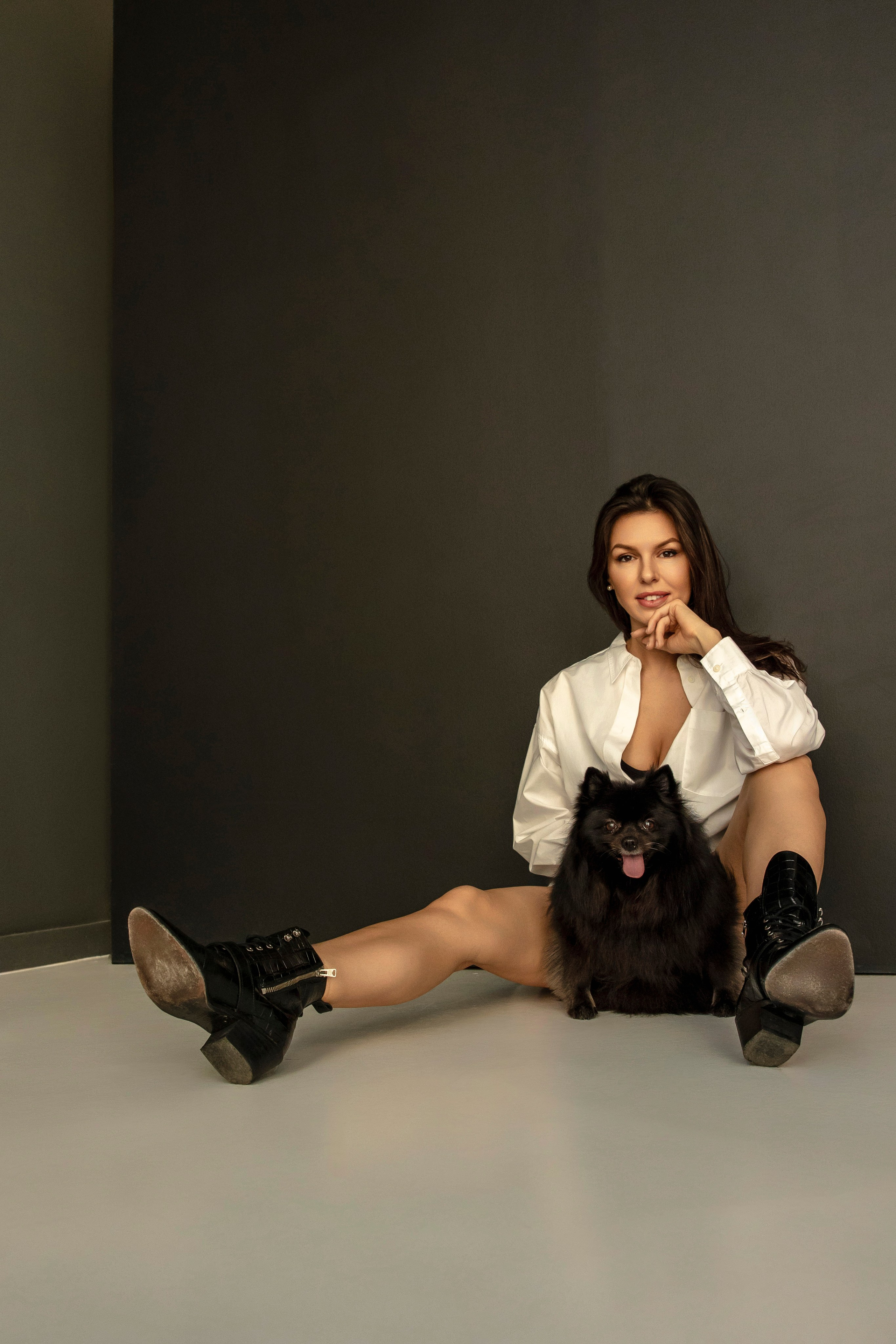 Съемка в студии с собакой. Анастасия Белаш