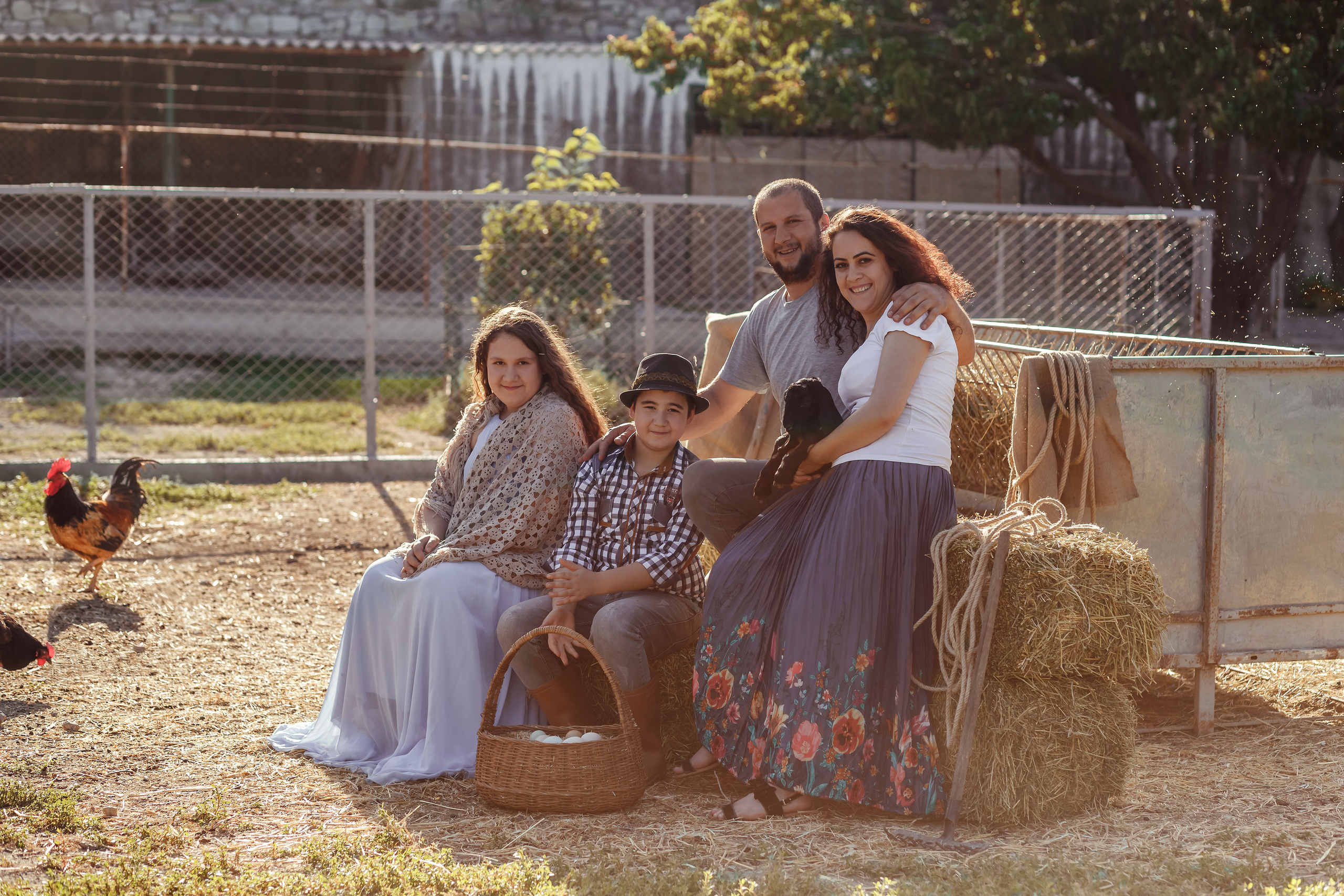 Farm photo shoot with a baby goat. Professional family and children’s photographer in Izmir Irina Eron