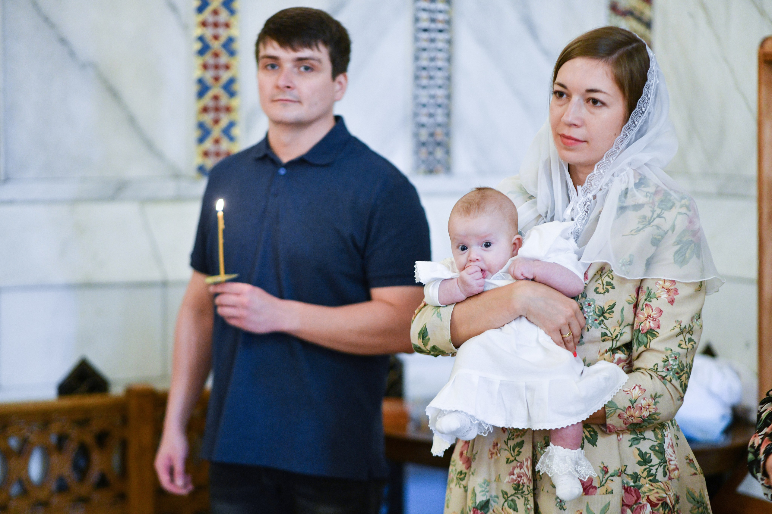 Крещение Марии. Церковь Покрова Пресвятой Богородицы в Ясенево. Свадебный и портретный фотограф в Москве Галина Борисова