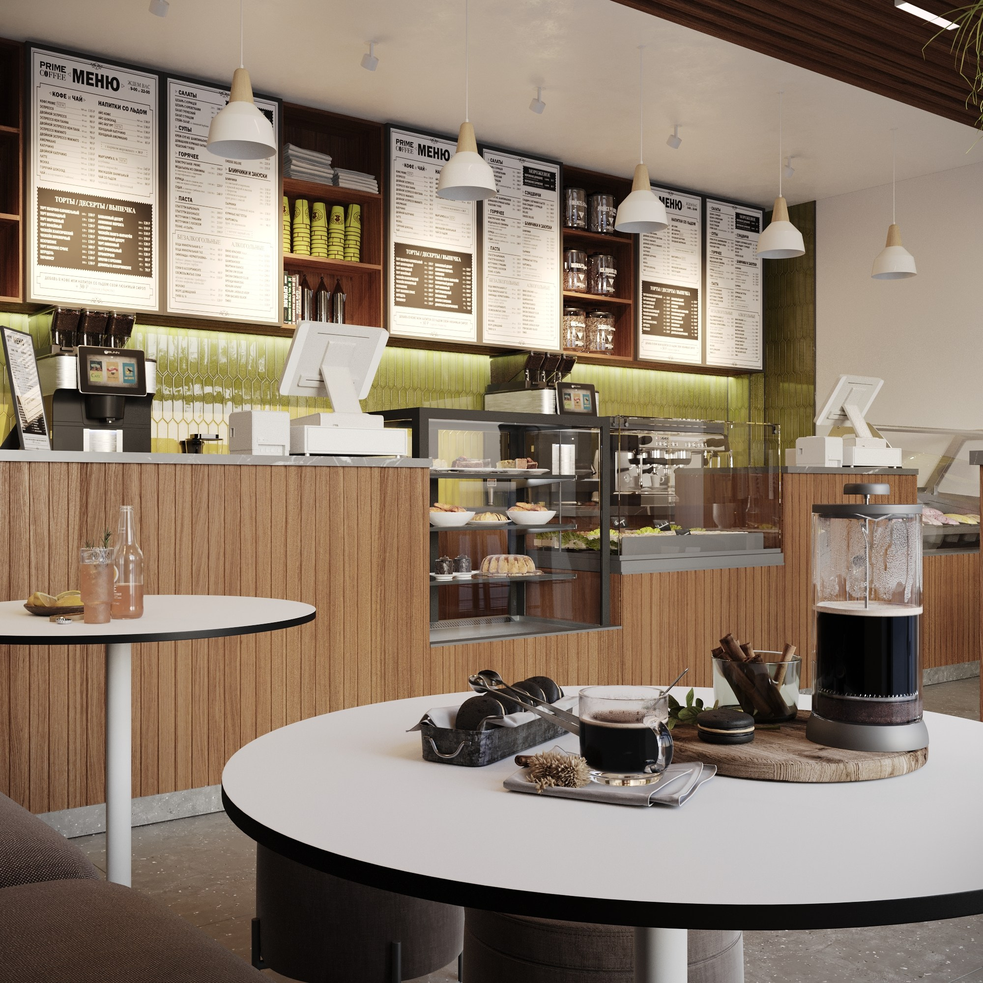 Визуализация кофейни. Студия 3d визуализации Arcviz