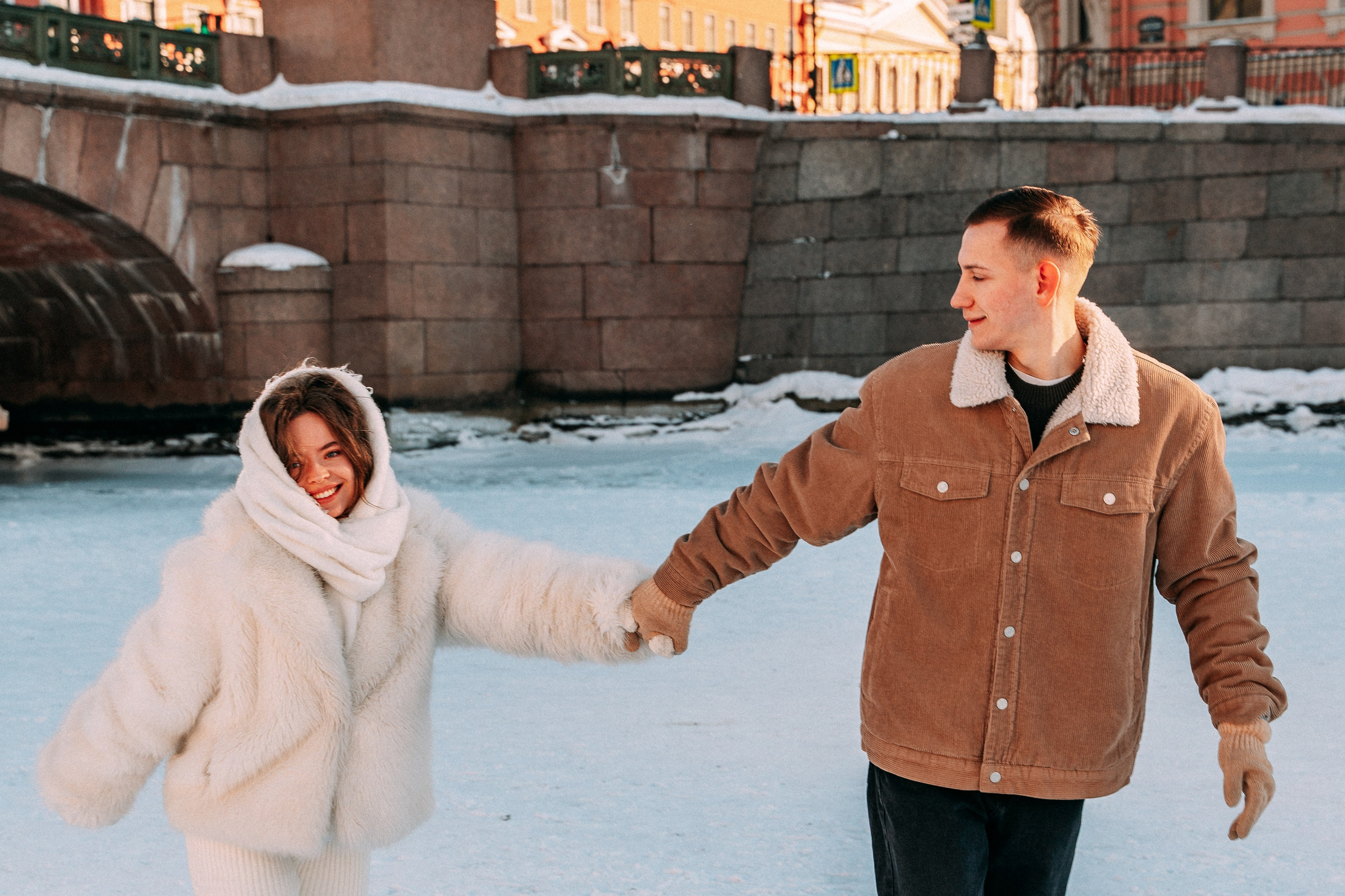 Лавстори на льду по рекам и каналам Санкт-Петербурга