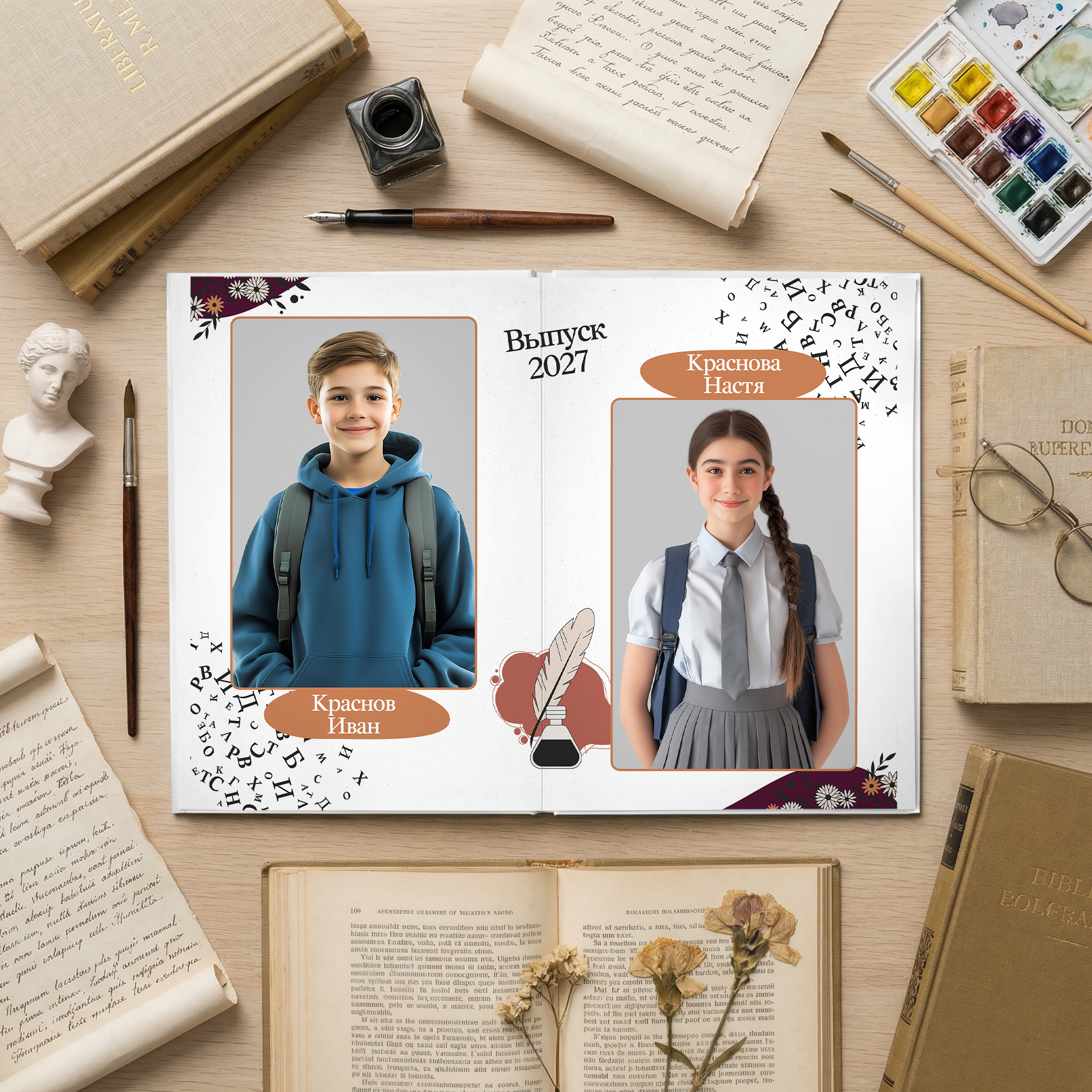 031 Book. Дизайны, psd шаблоны школьных и выпускных альбомов и обложек