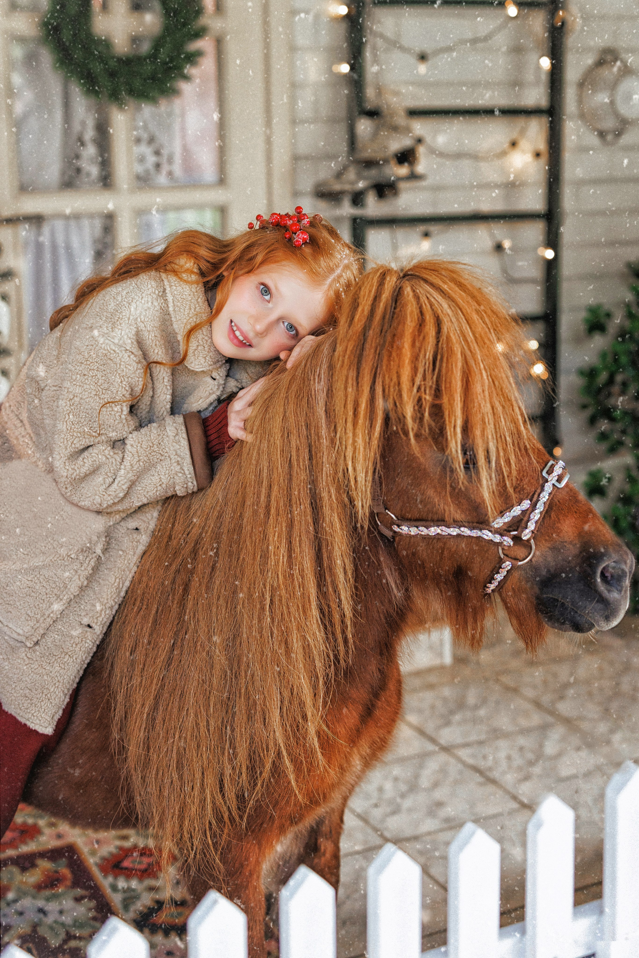 Новогодняя фотосессия с Рыжим пони, город Краснодар. Семейный и детский фотограф в Краснодаре Анна Трашкова