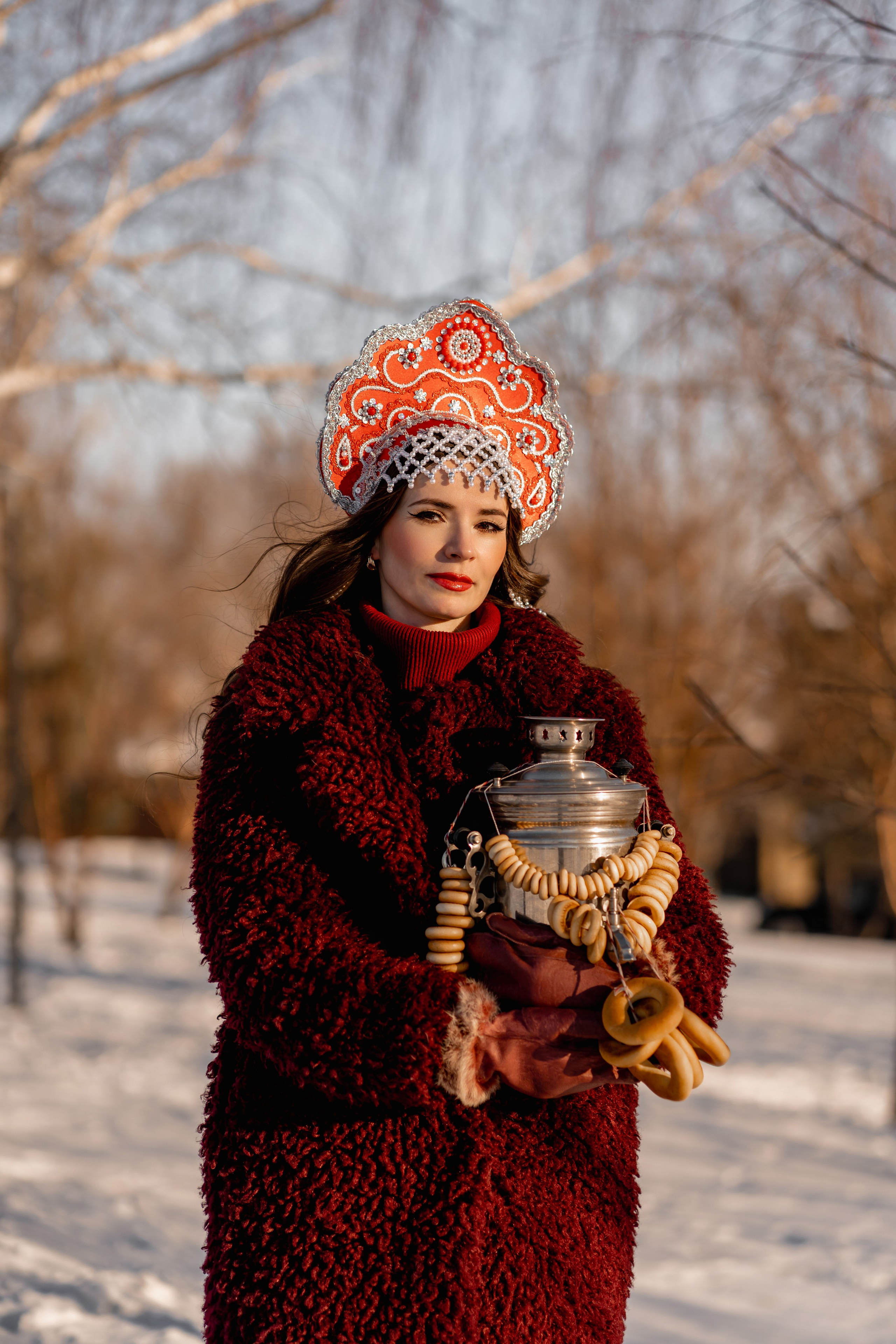 Зимняя фотосессия в русском стиле. Фотограф Ким Наталья в Красноярске