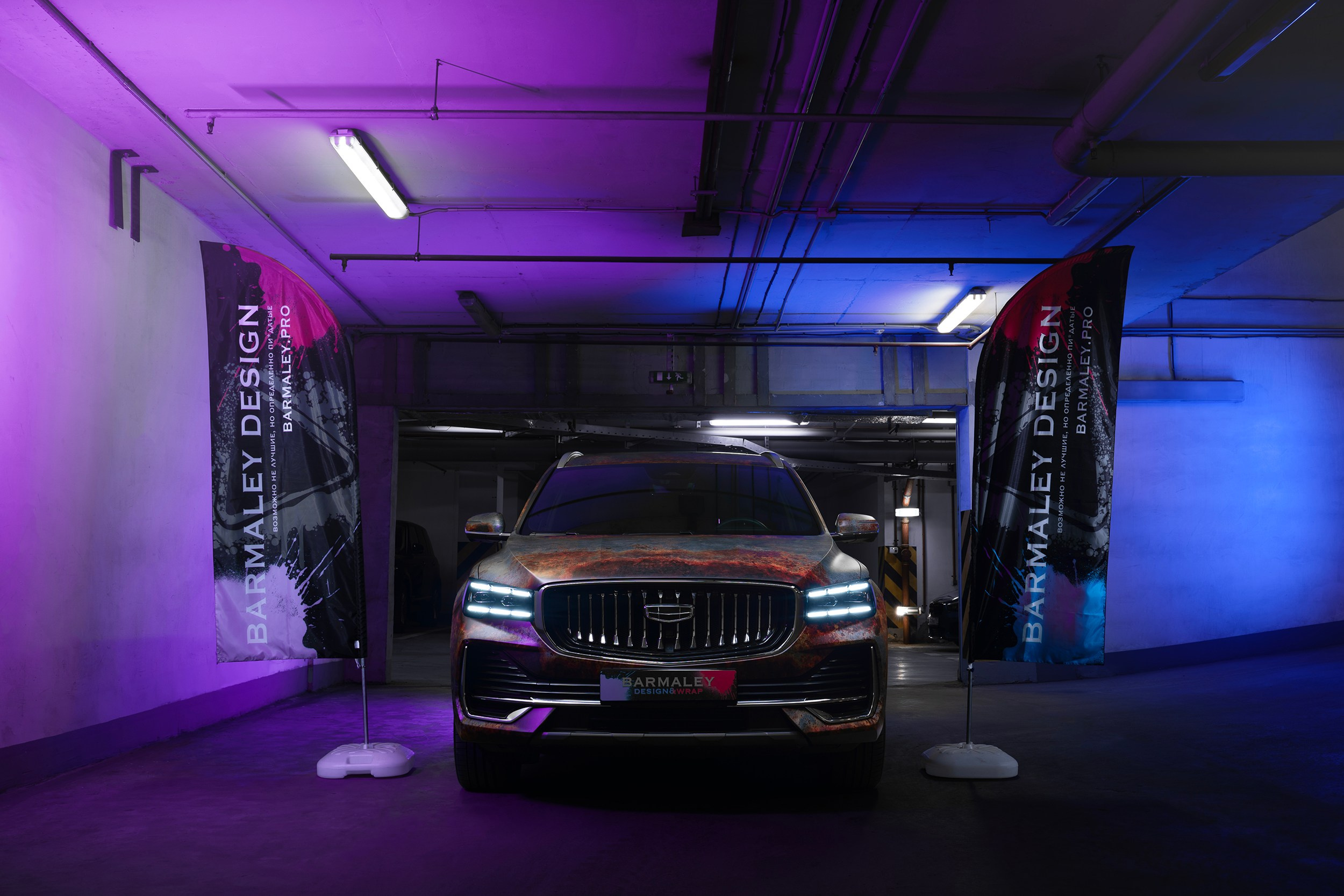 Винилография на Geely Monjaro. Студия дизайна и оклейки авто Barmaley Design