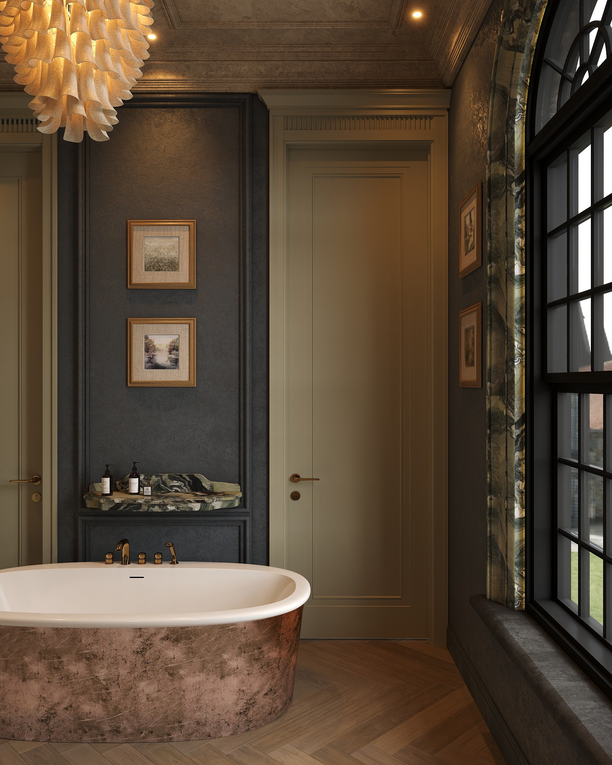 Vintage bathroom. Solovets visualization