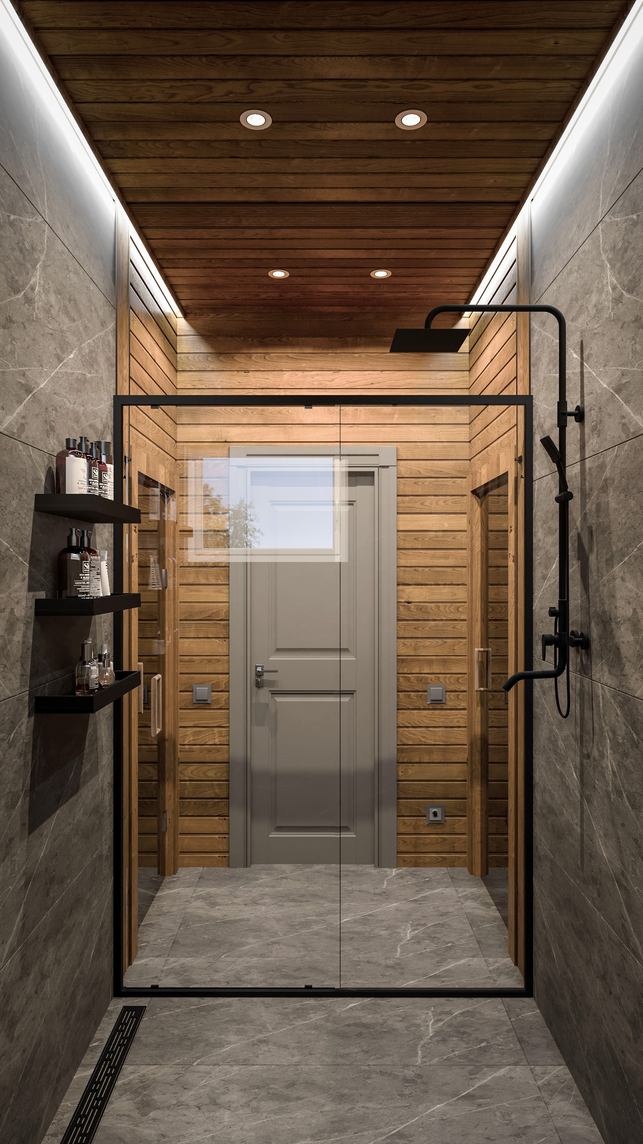 Банный комплекс в КП «Киварин ручей». Дизайнер интерьера в Санкт-Петербурге Ольга Рытаровская