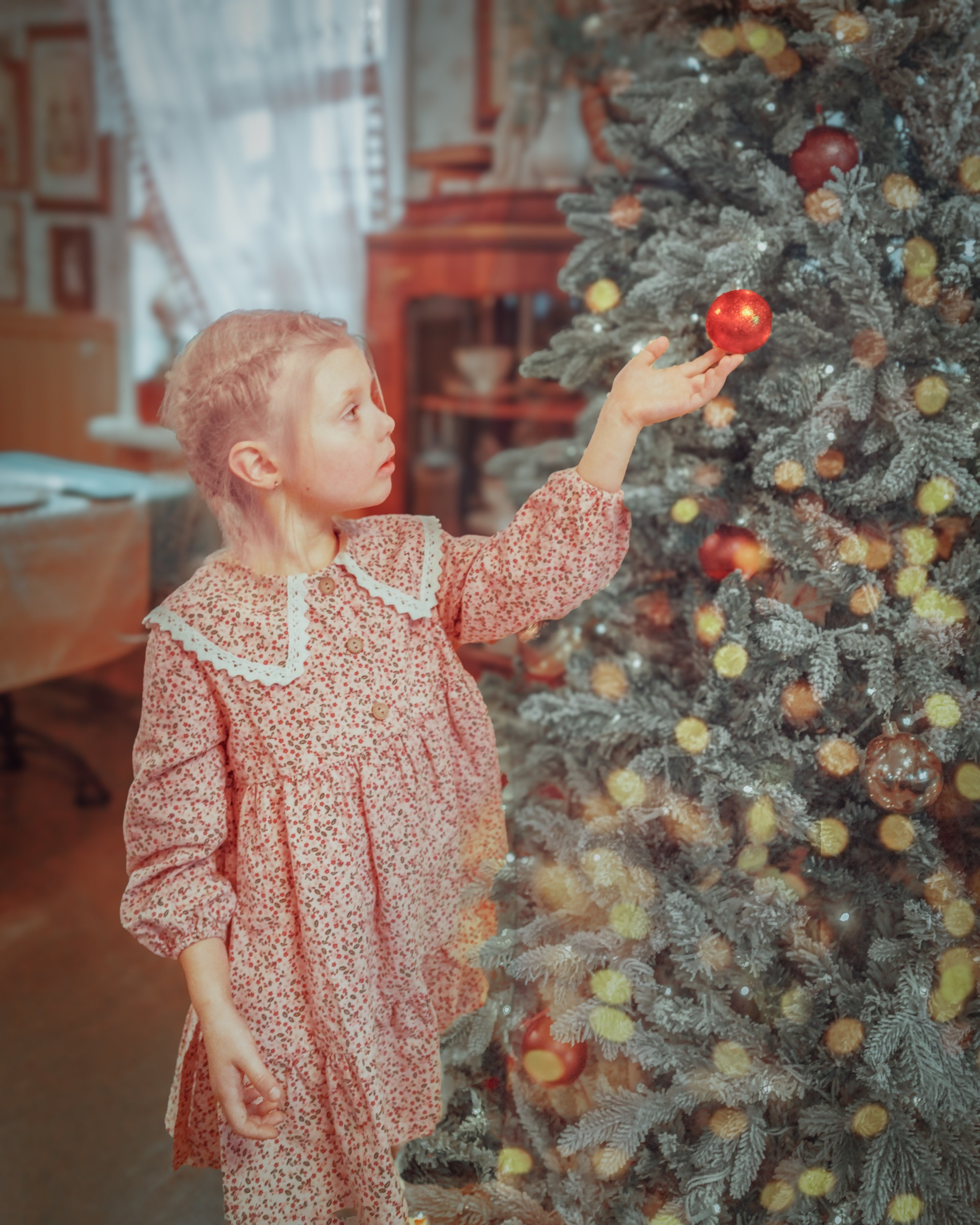 Детская новогодняя фотосессия в винтажном стиле