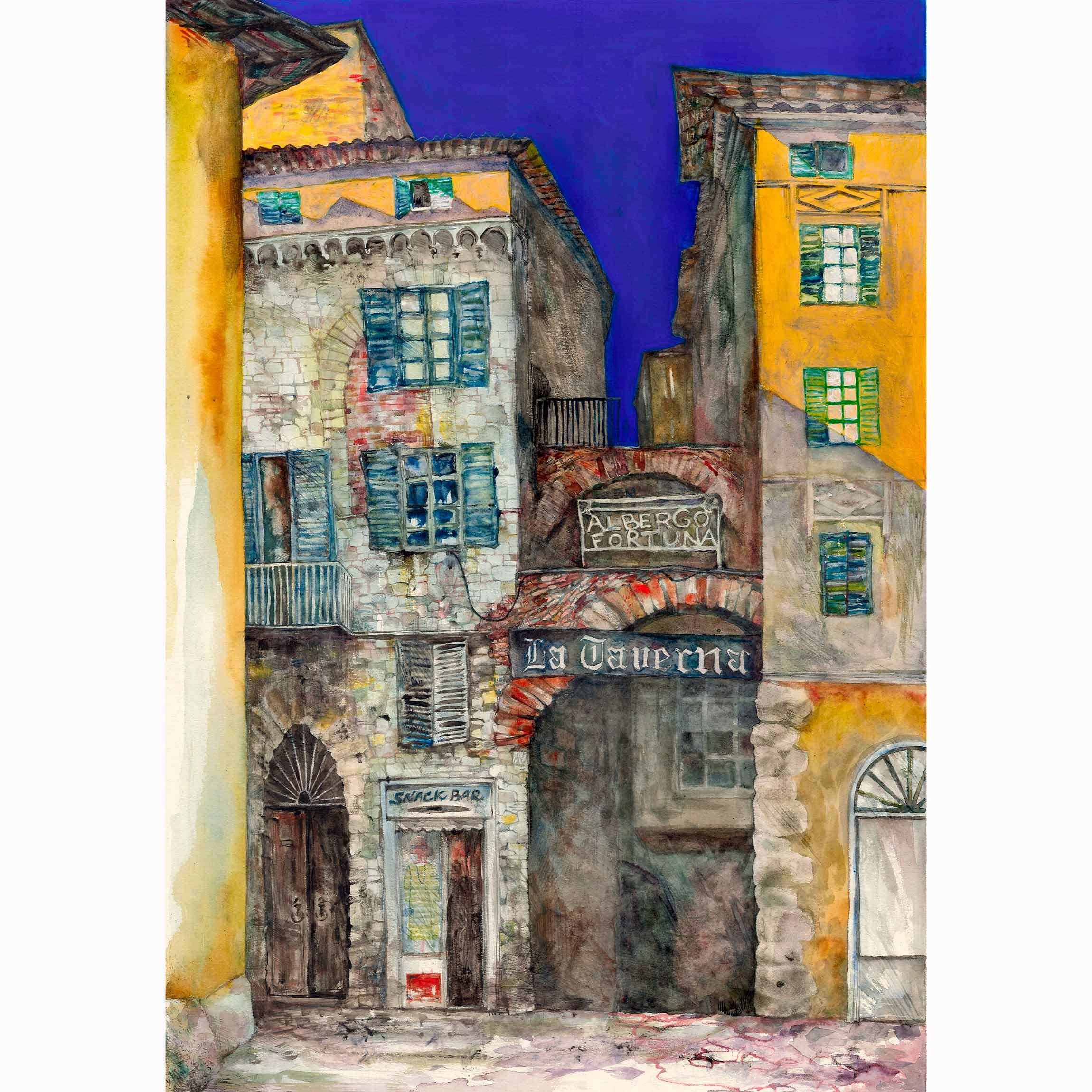 ПЕРУДЖА. ИТАЛИЯ. акварель, темпера графика Перепеченова Анна