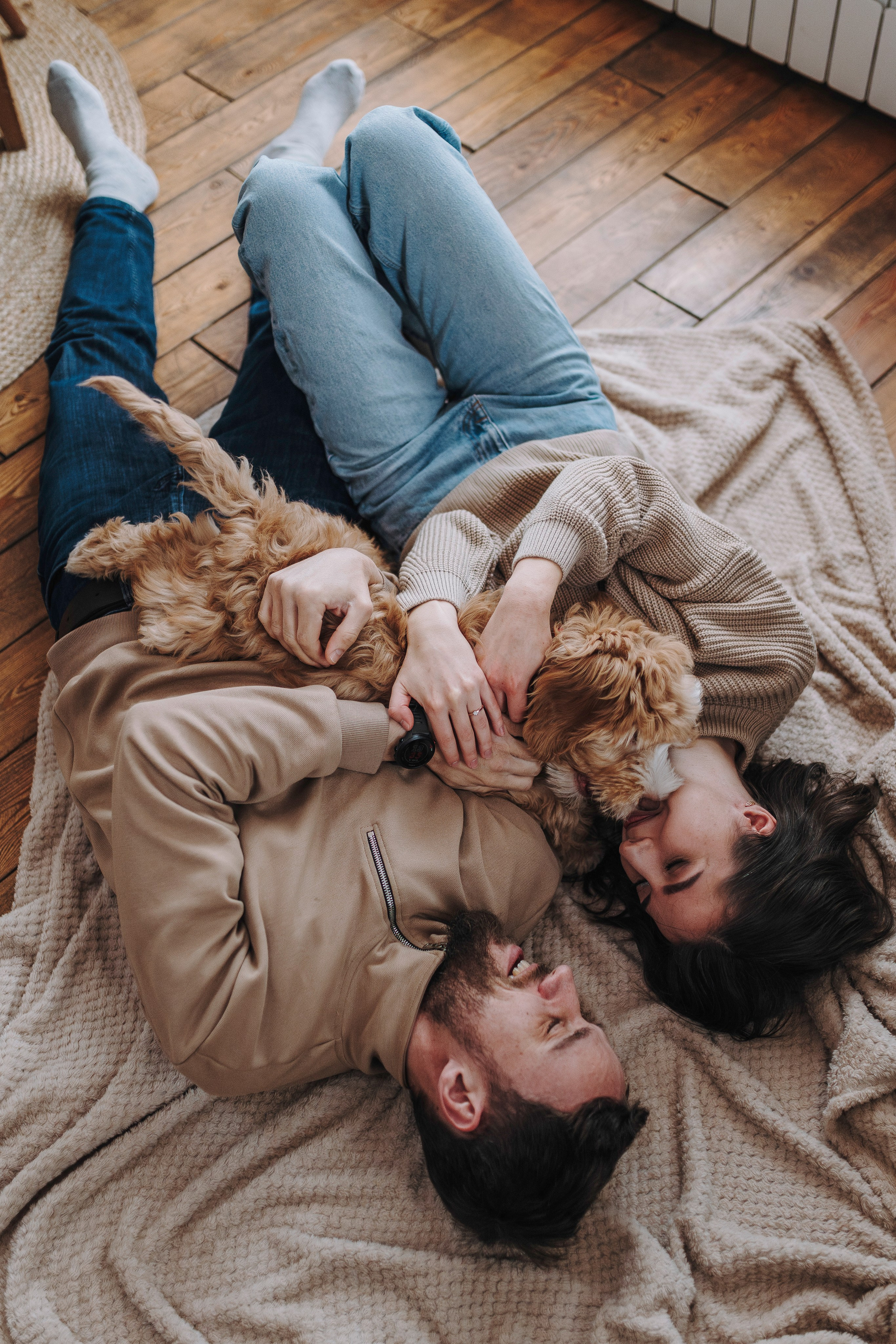 Мёрфи, Таня и Антон. Фотограф анималист в Спб недорого Олеся Майорова