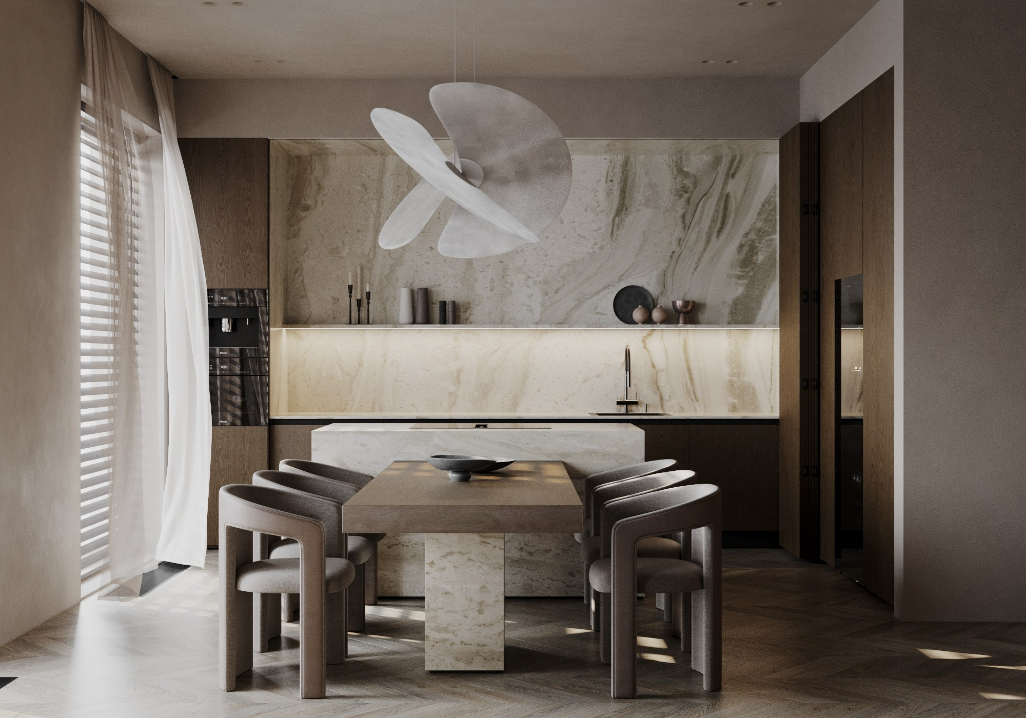 Кухня —гостиная ЖК Титул. Визуализатор Векшина Елена