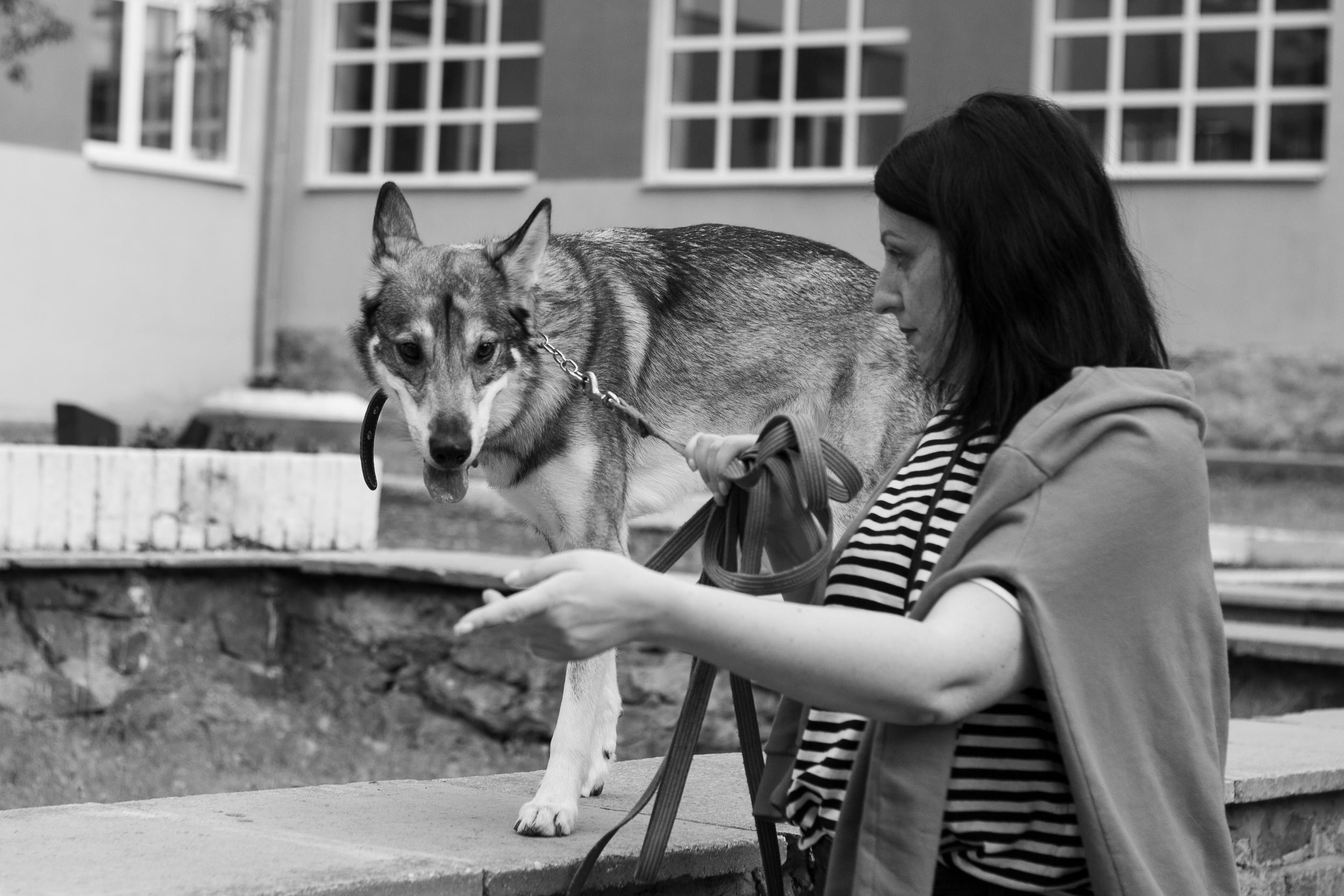 Фотопрогулка. Юлия и собака Сима. Фотограф в Екатеринбурге Пойгина Елена
