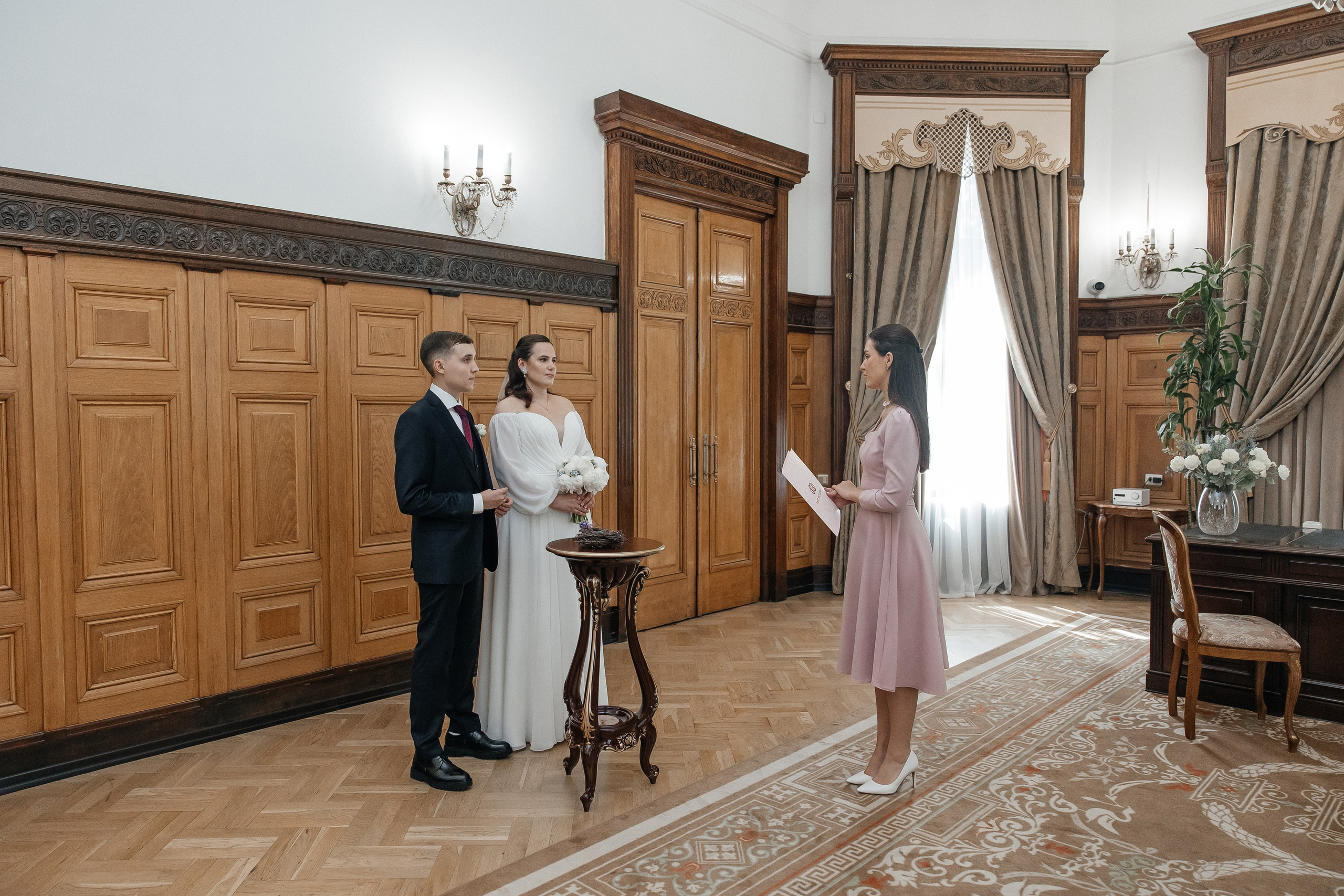 Регистрация брака во Дворце Бракосочетания 1. Свадебный фотограф в Москве Дарья Олендарёва