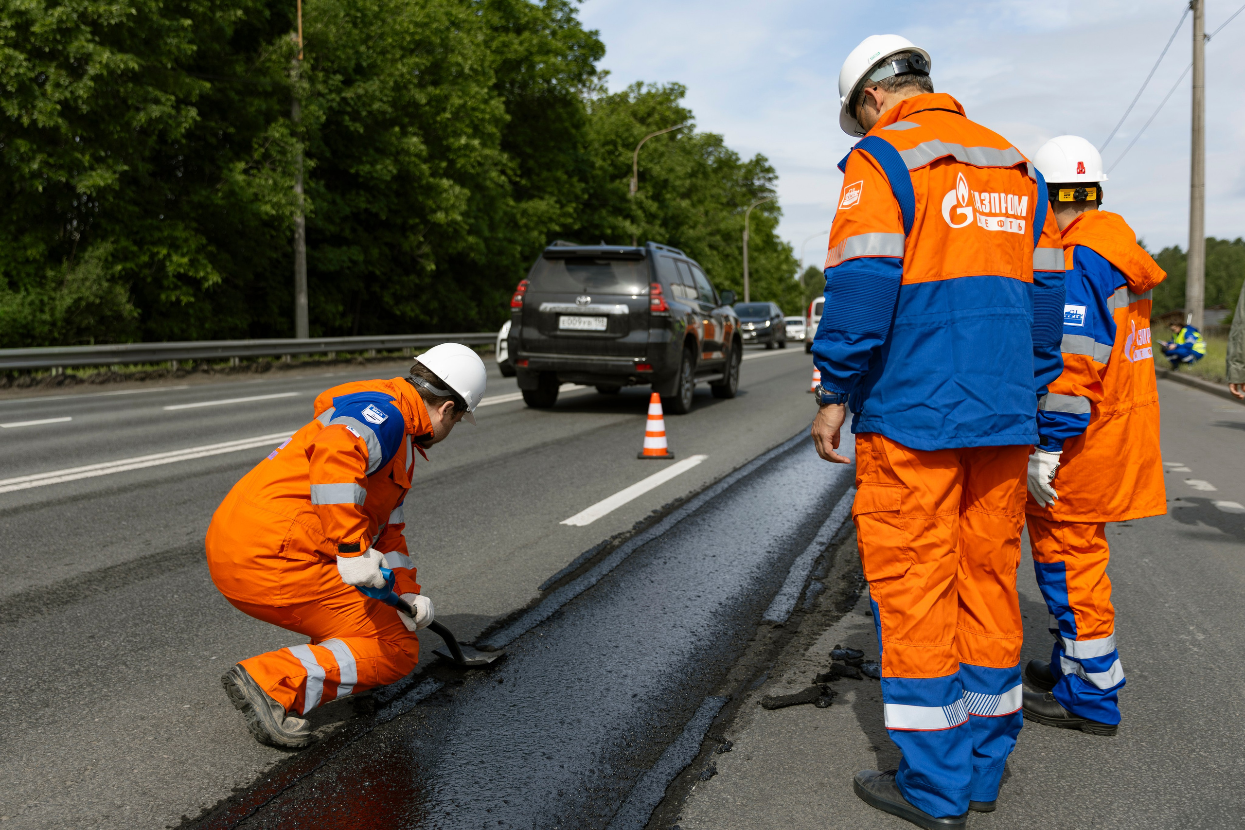 Экспериментальный ремонт дороги. Газпром. Фотограф Дарья Попова