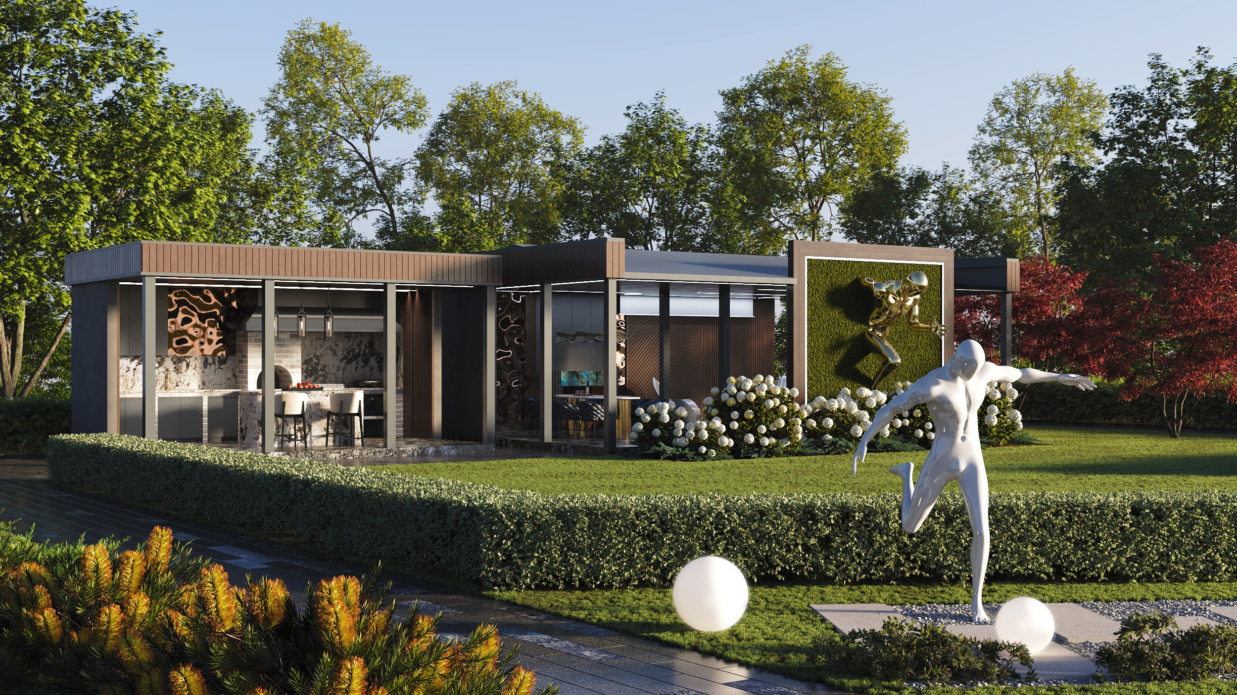 Ландшафт с беседками. Санкт-Петербург. Евгений Пырков — 3d визуализатор интерьеров и экстерьеров России