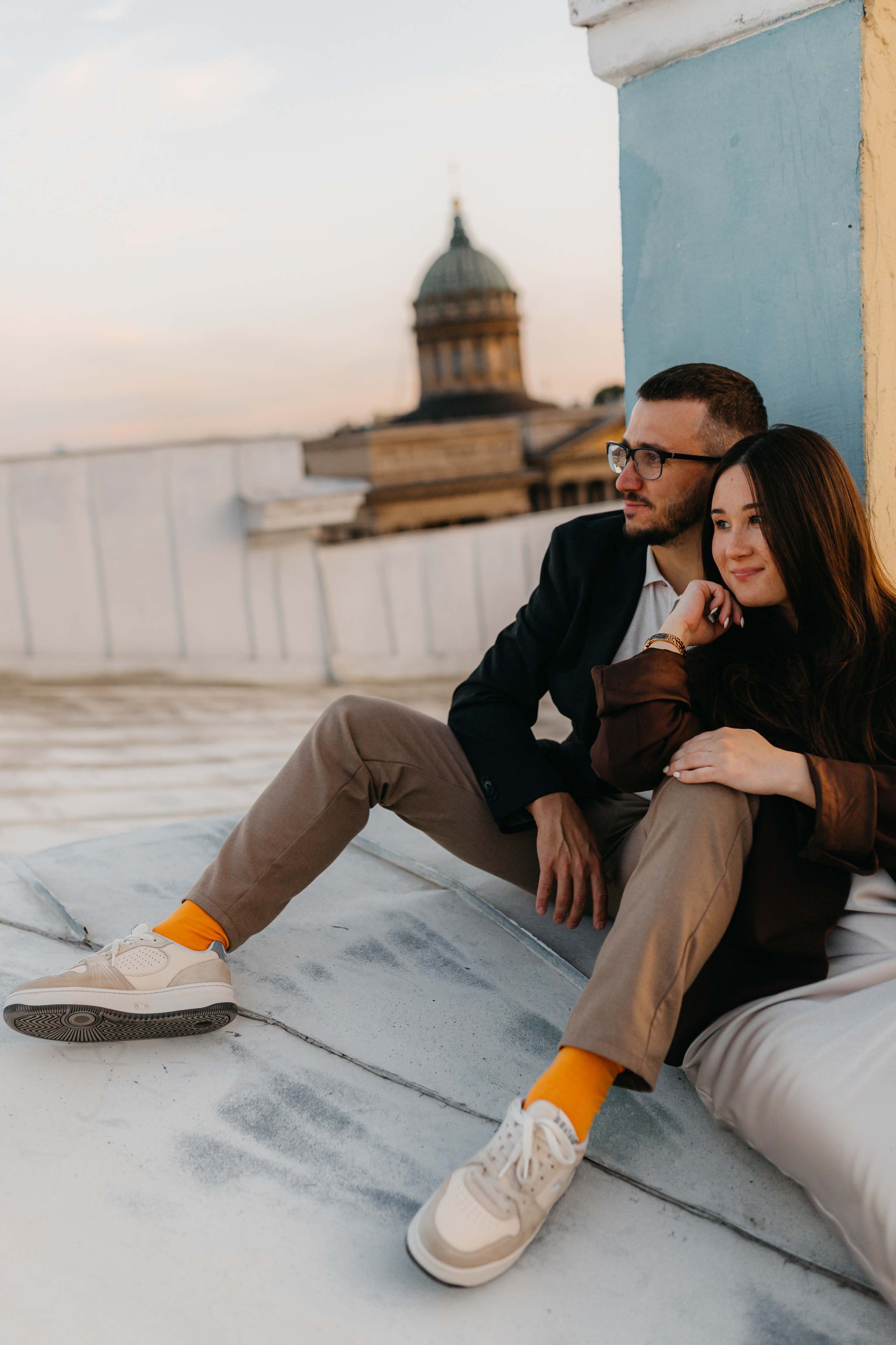 LoveStory на крышах Питера. Фотограф Санкт-Петербург Князева Елизавета