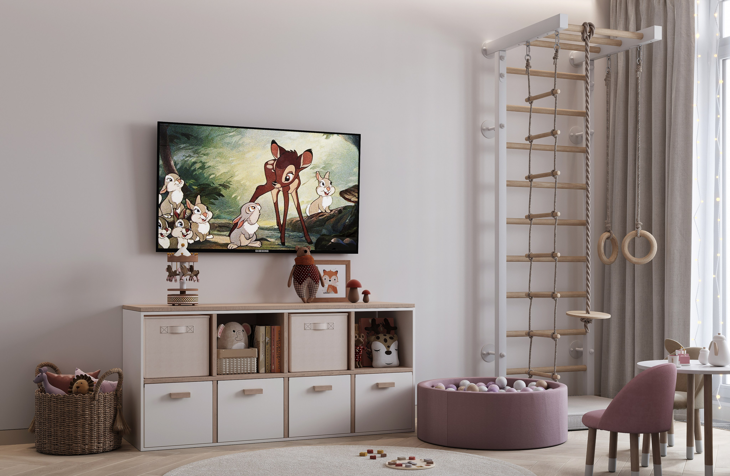 Детская 15.3 m². Заказать 3d визуализацию интерьеров — Дарья Веденёва