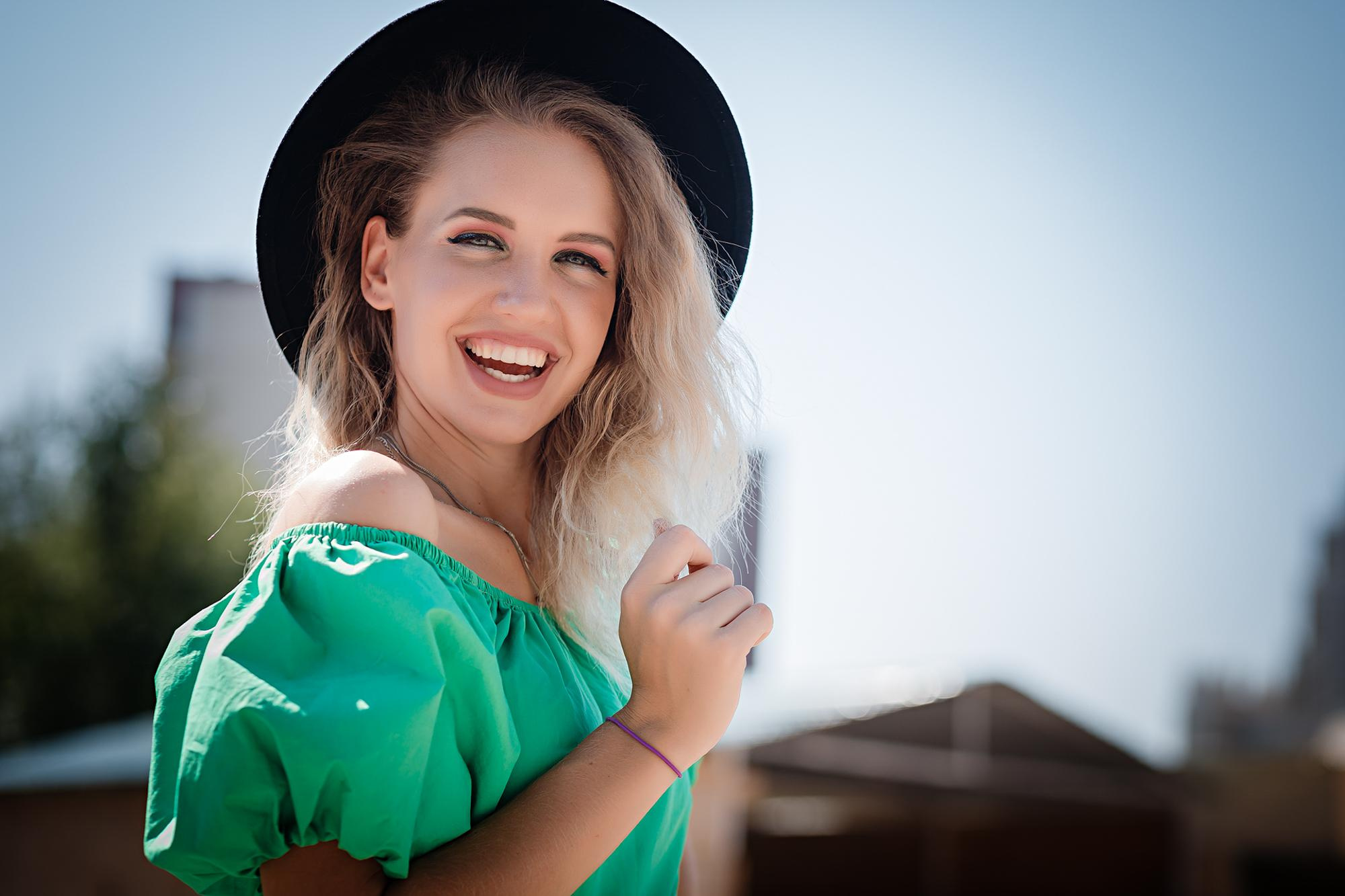 фотосессия в зеленом платье 