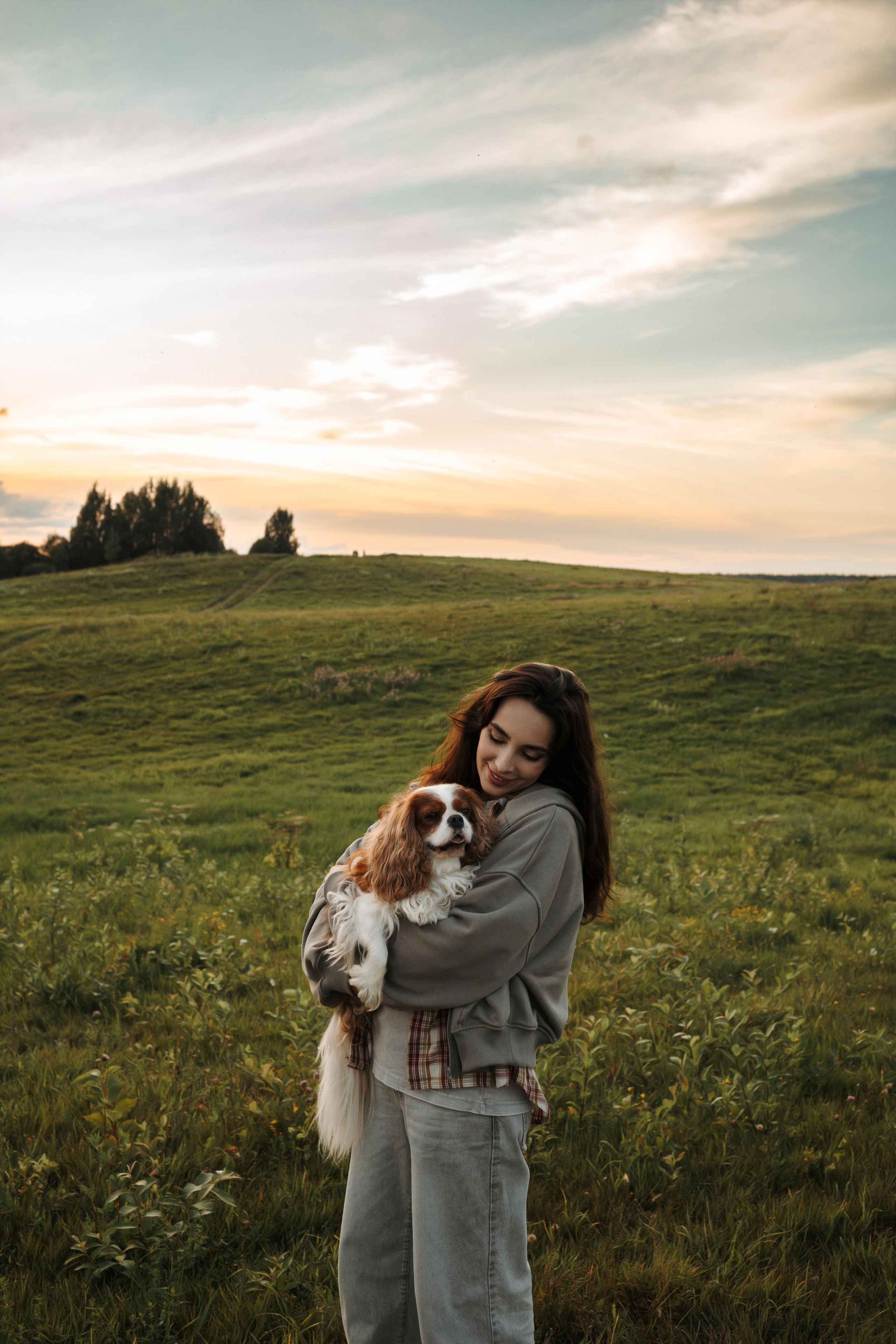 На закате Катерина, Луна и Рикки. Фотограф-анималист в Санкт-Петеребурге Титова Алиса