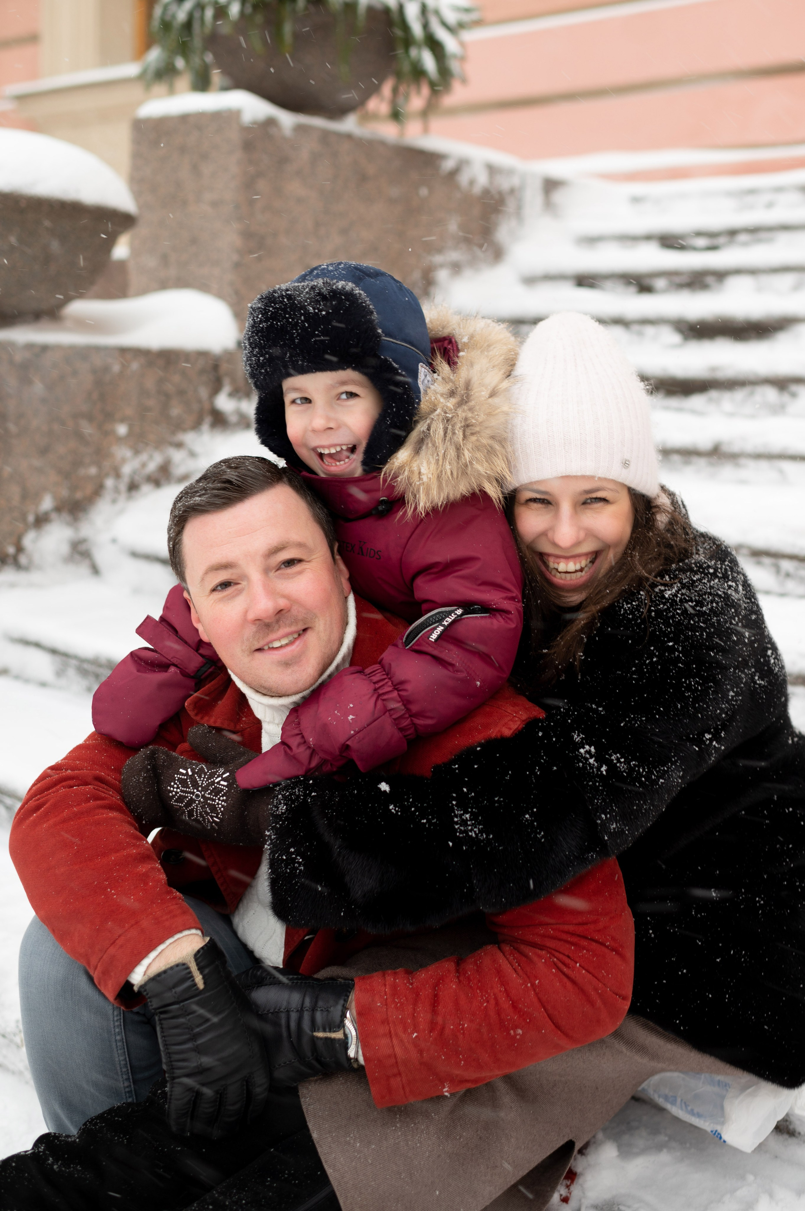 Зимняя прогулка Валерия, Андрей и Егор. Портретный, семейный и свадебный фотограф в Санкт-Петербурге и в Пушкине Ширяев Денис