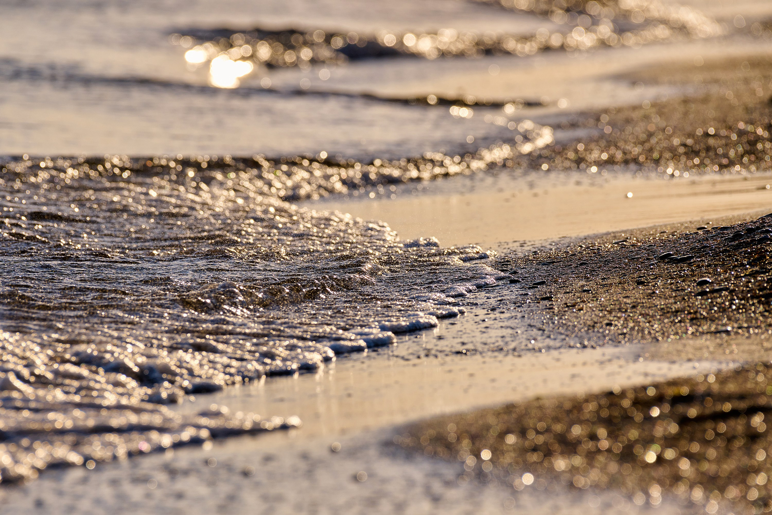 Благовещенская, Бугазская коса, полоса прибоя, песок, пляж, Черное море, фотография