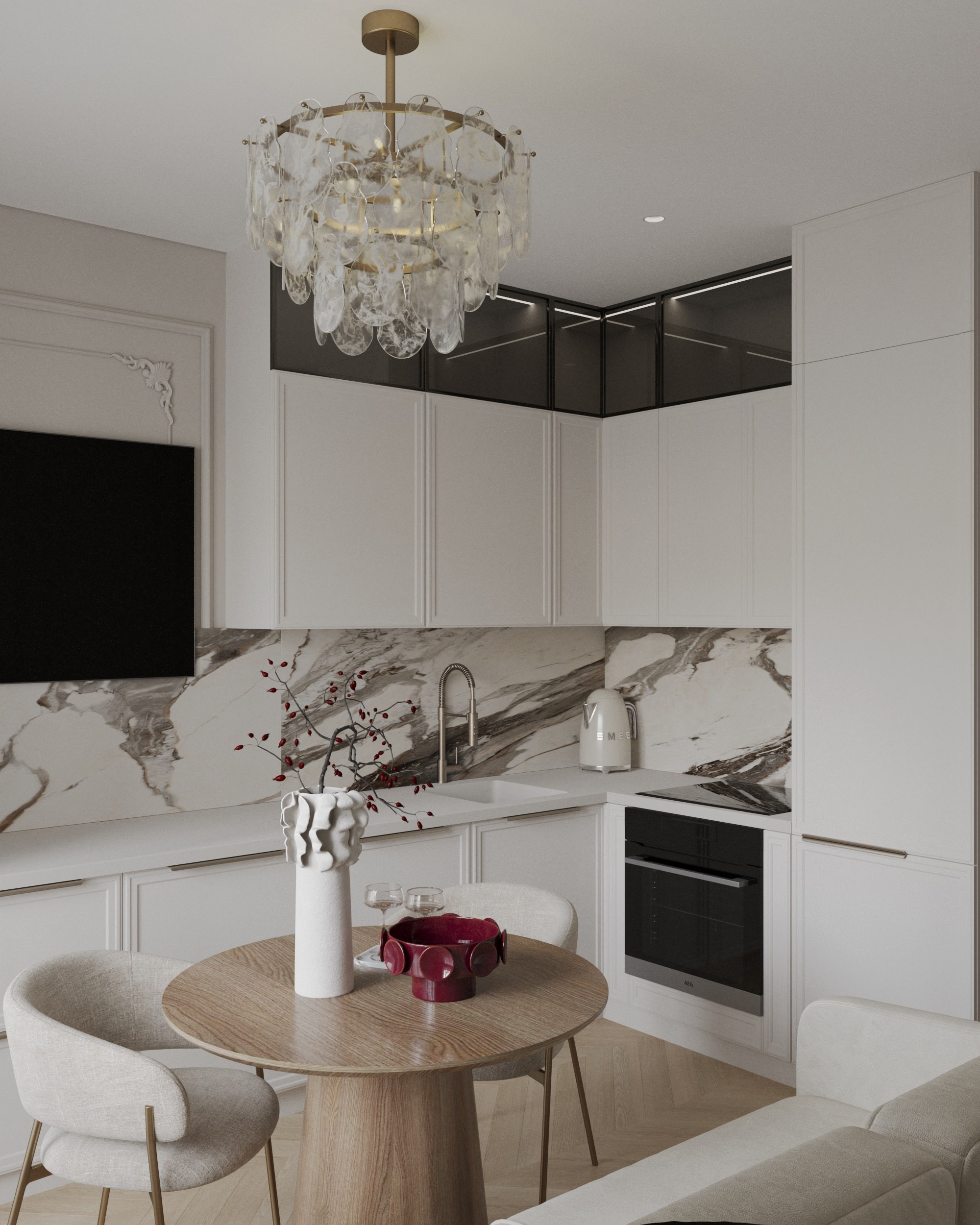 Дизайн-проект однокомнатной квартиры г. Санкт-Петербург. Дизайн интерьеров, 3D визуализации