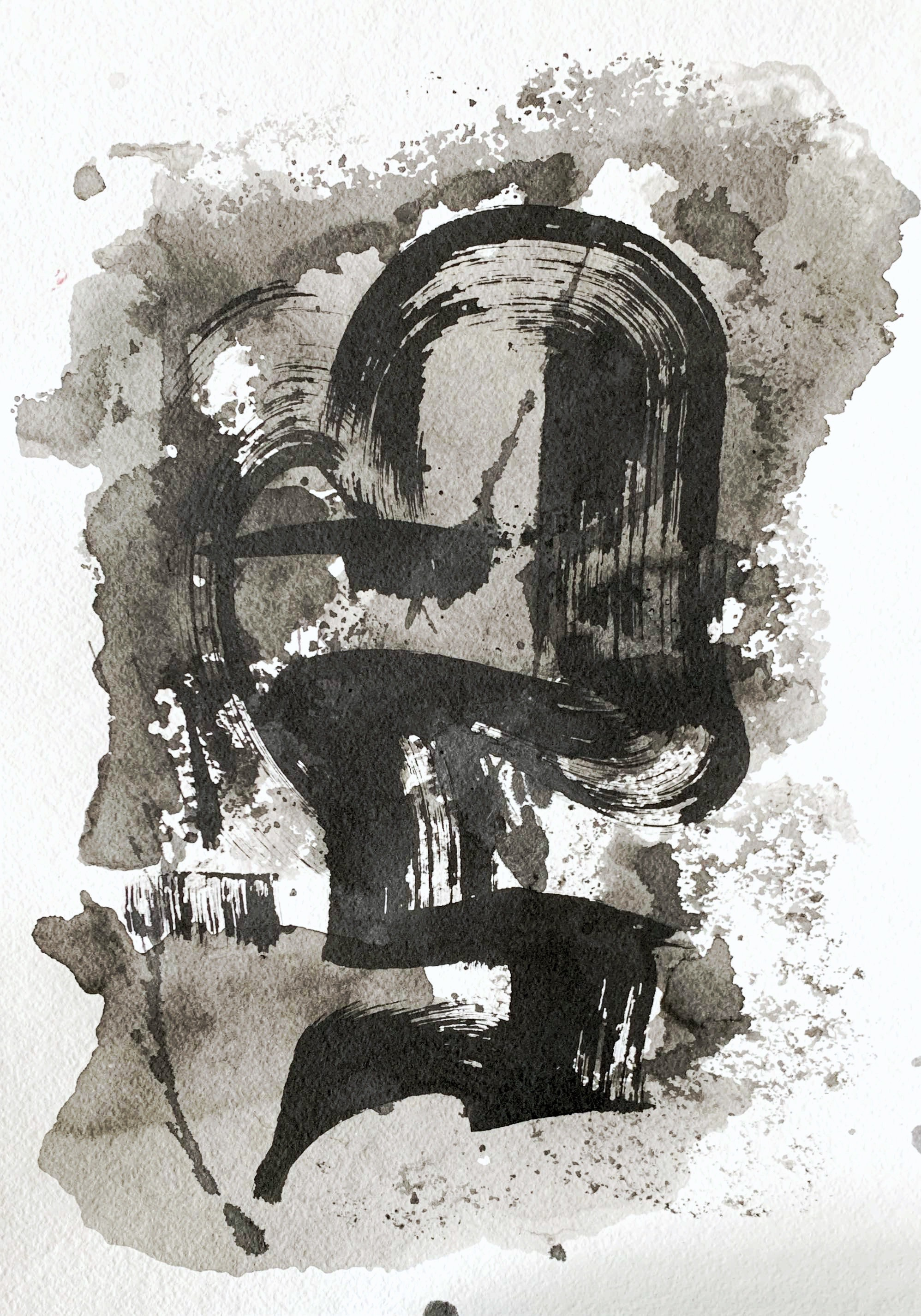 Водопад. Тушь, акрил, акварельная бумага 29х42 см 2022 год. 10 000 руб