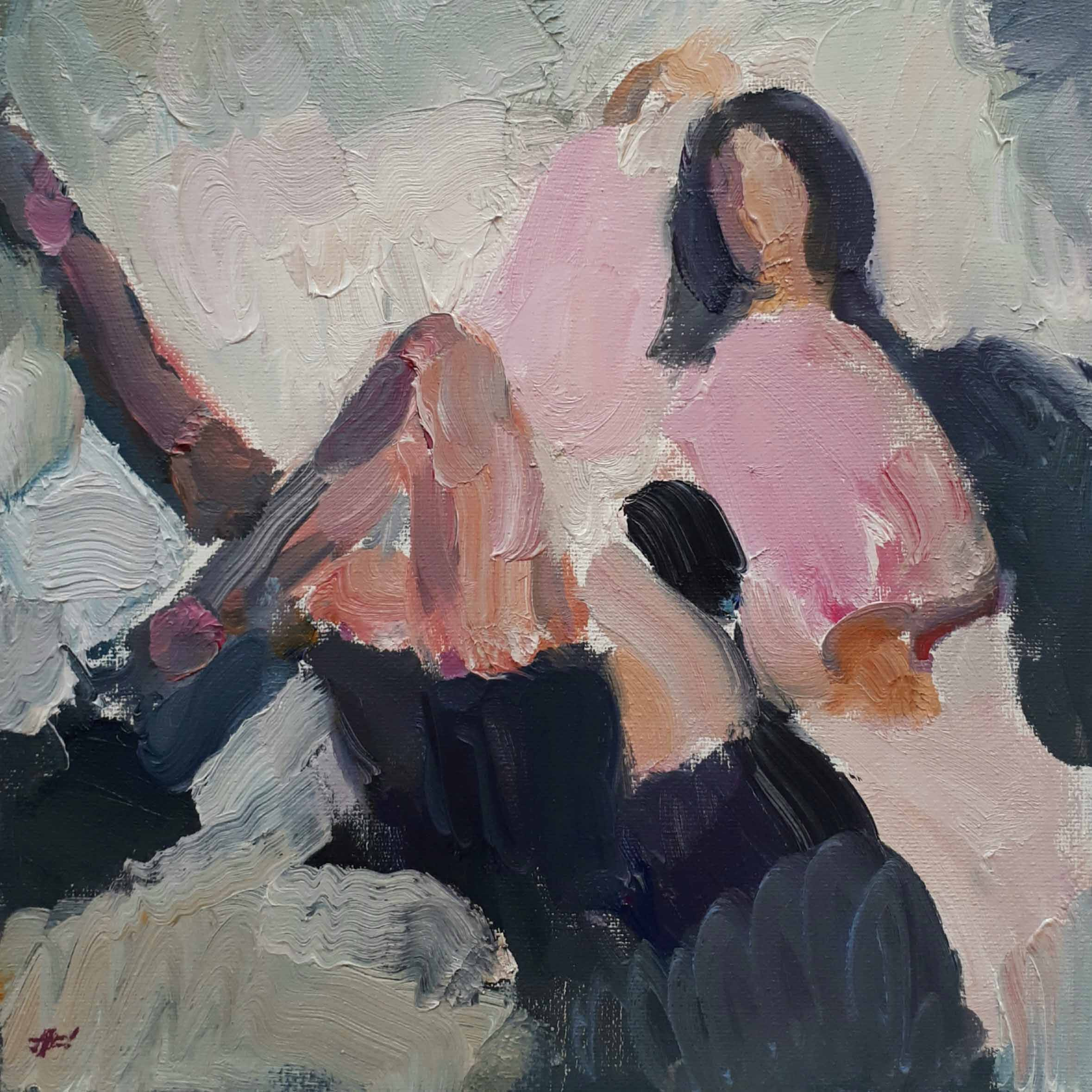 Абстрактная фигура в розовом