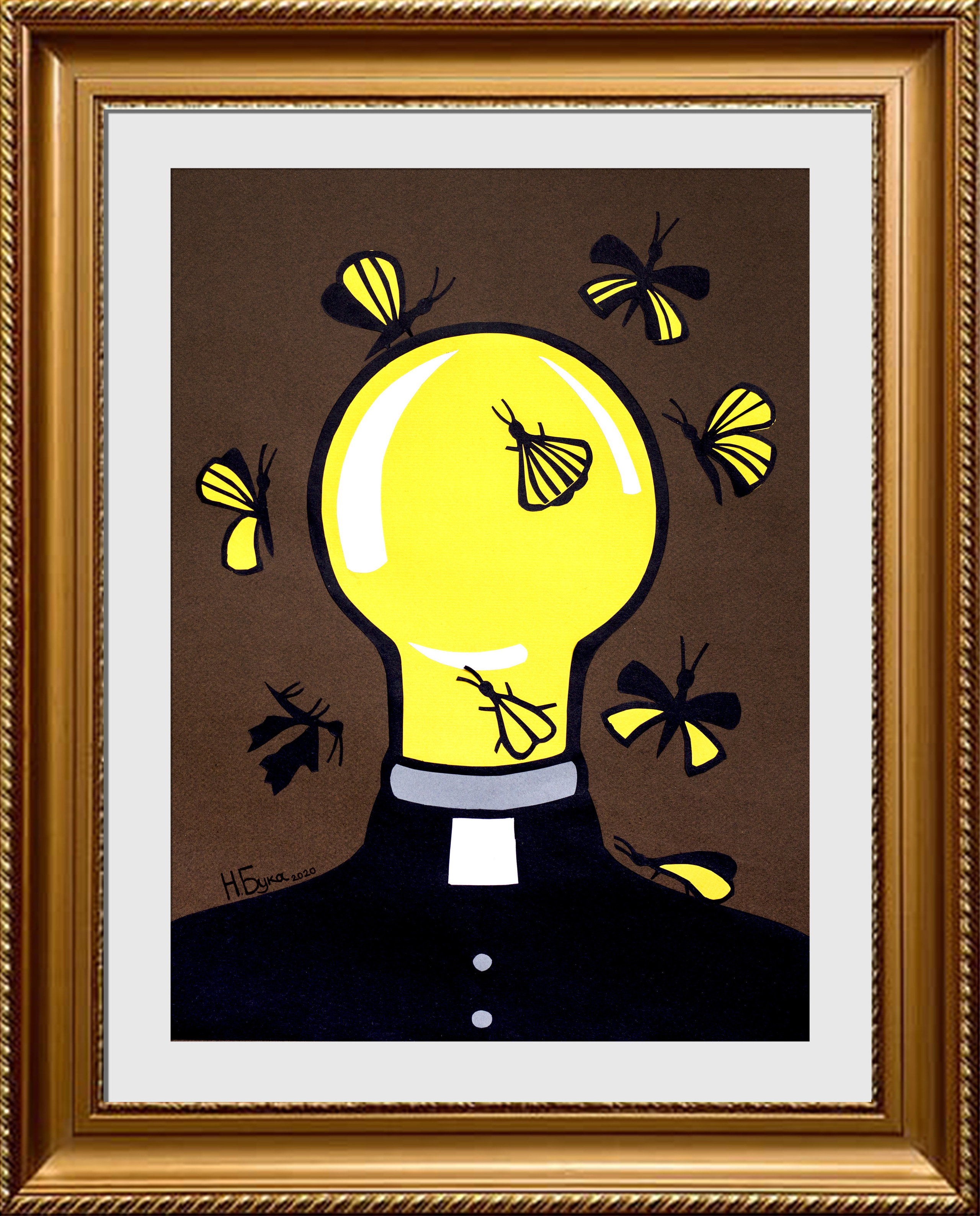 "Priest", butinanka, colored paper, 2020