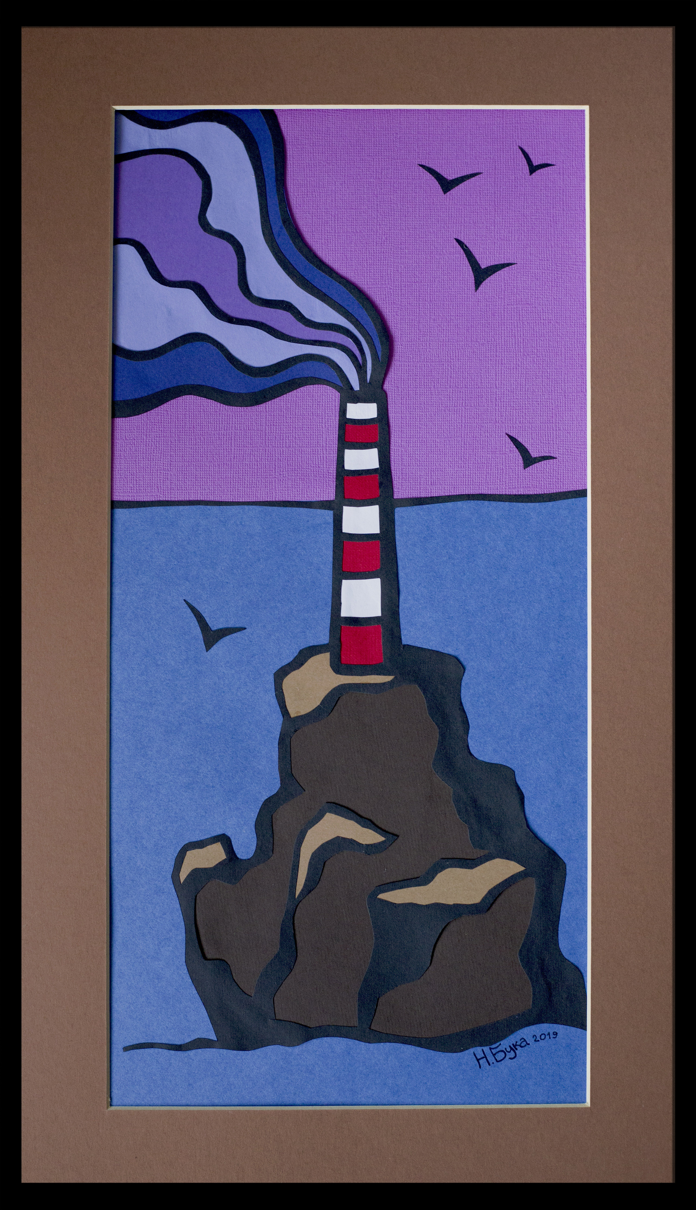 Changing landmarks, 35x54, butinanka, colored paper, 2019