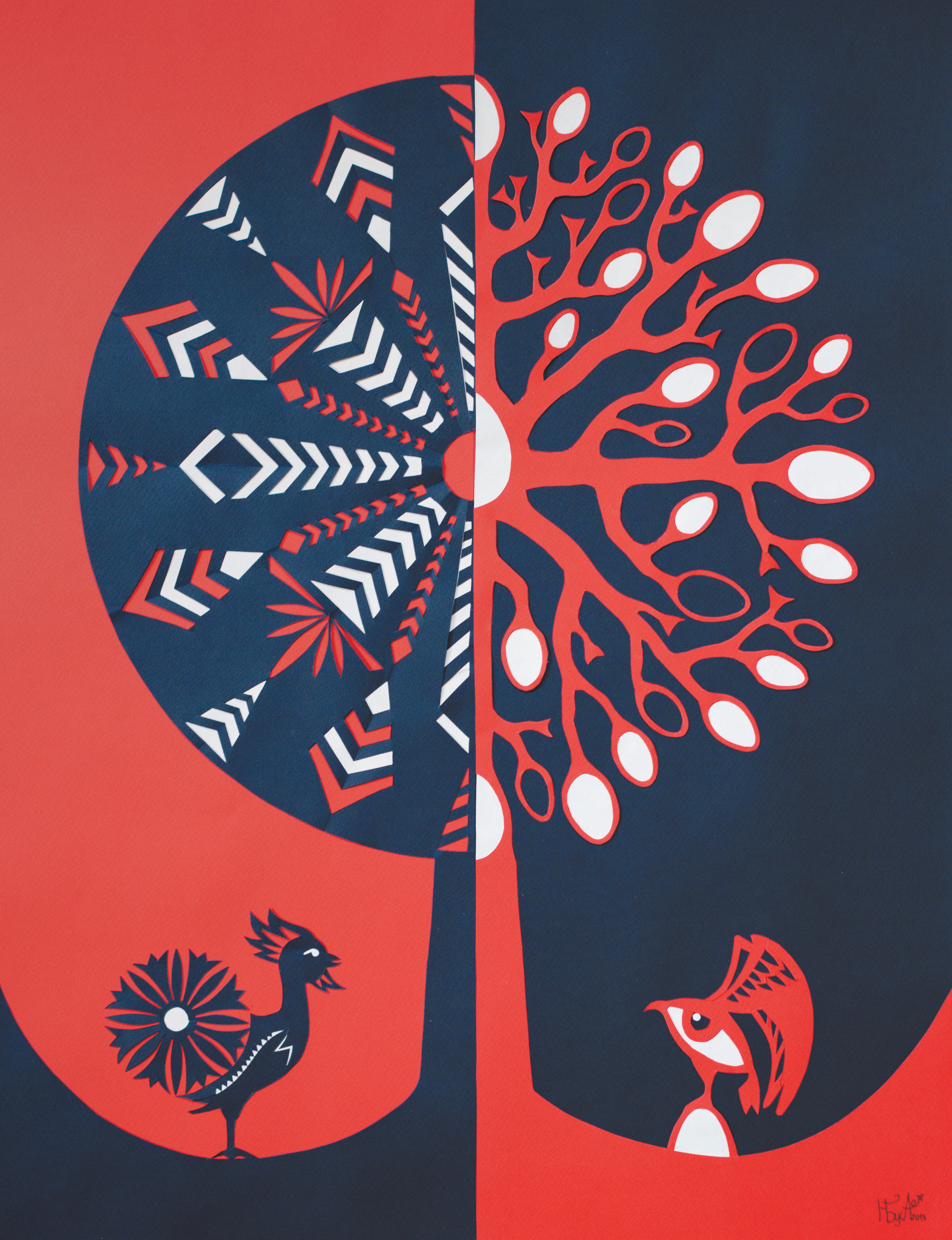 Reverse side, 2013, 55x68, colored paper