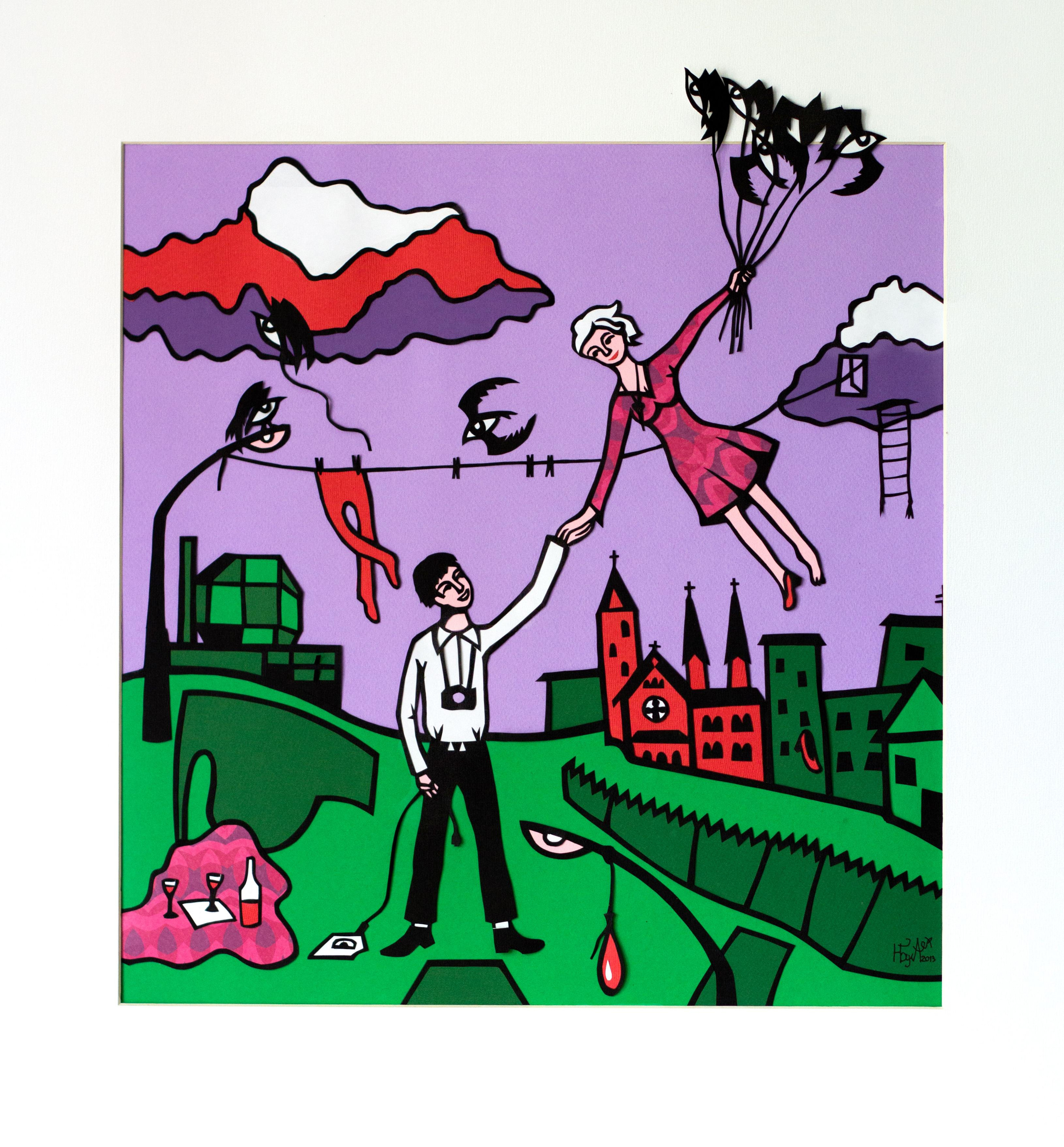 Without borders, 2013, 56x60, colored paper